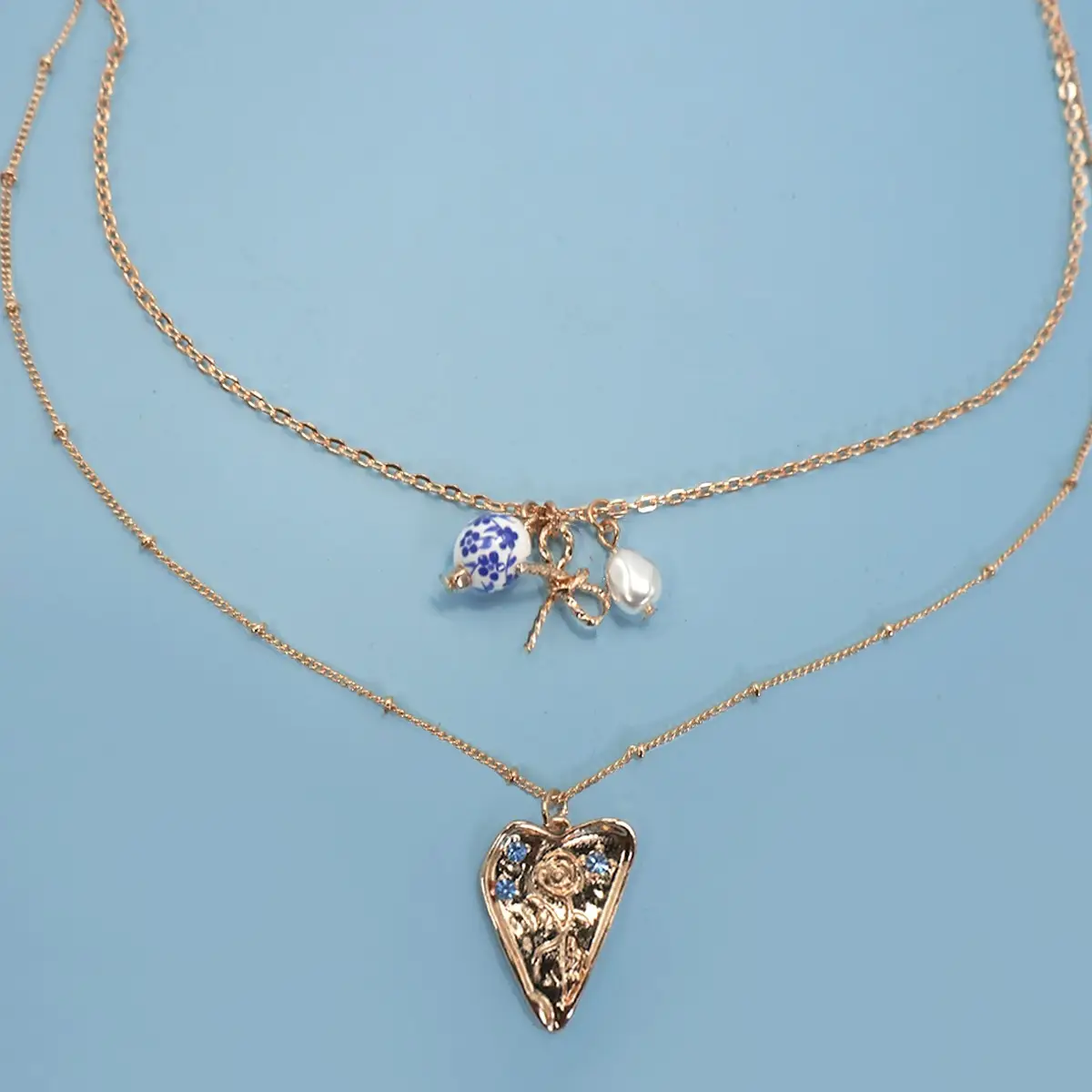 Porcelain Cluster Charm Necklace