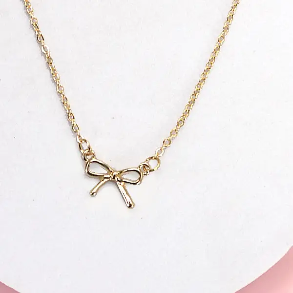 Mini Gold Bow Necklace