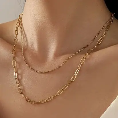 Hypoallergenic Layered Chain Necklace