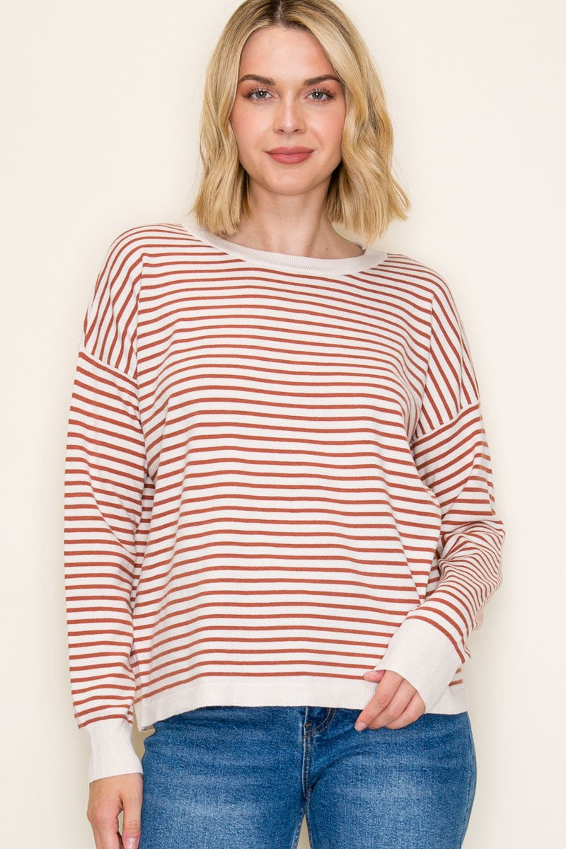 Clay Striped Pullover