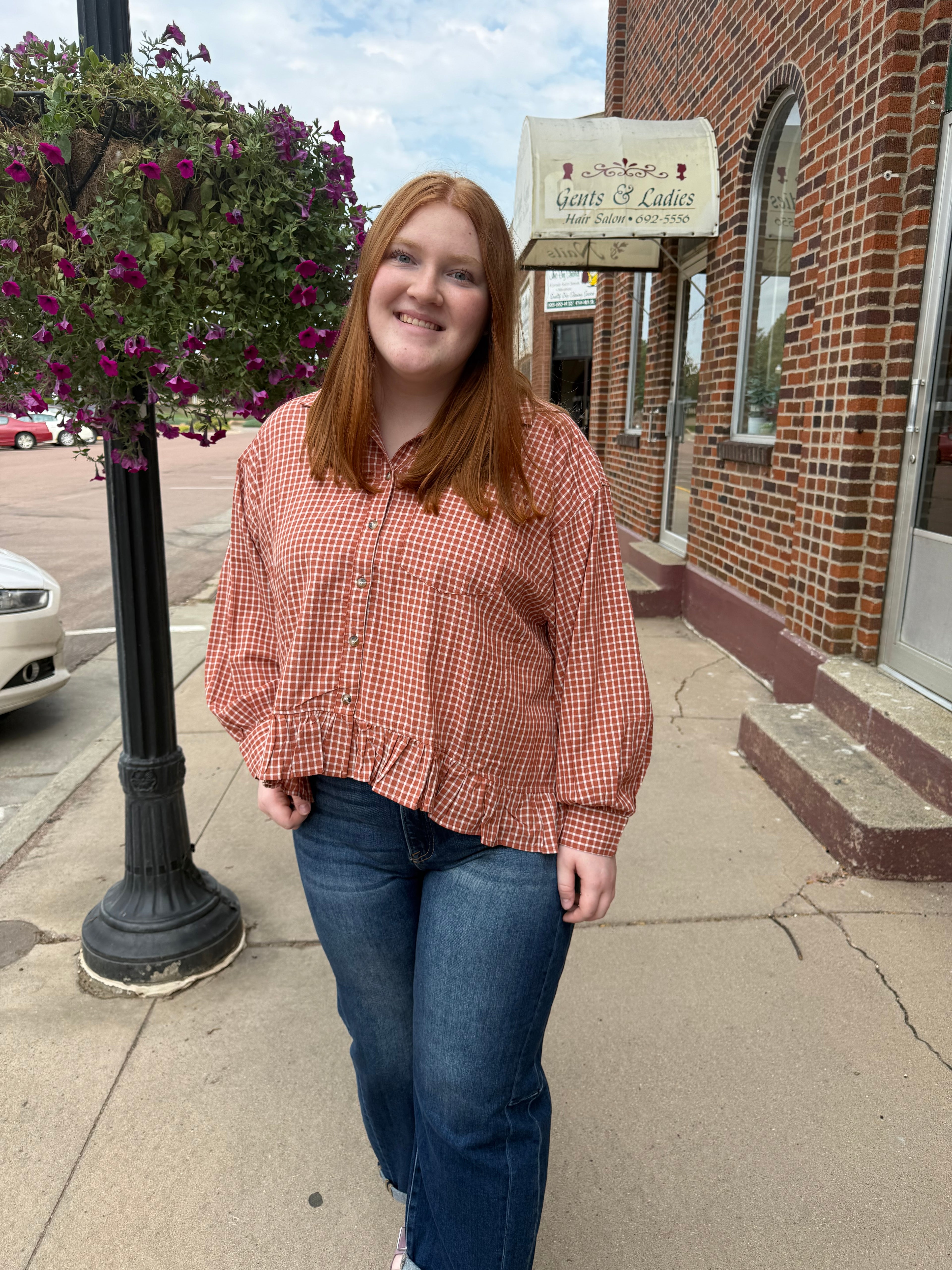 Chesnut Peplum Top