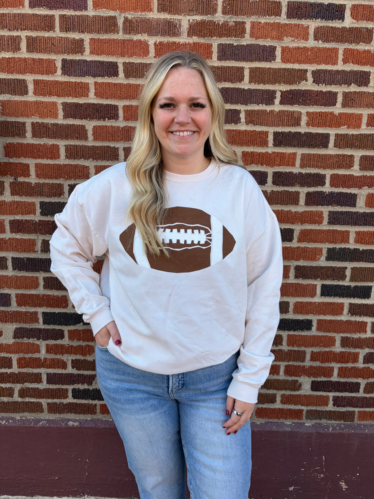 Linen Football Crewneck