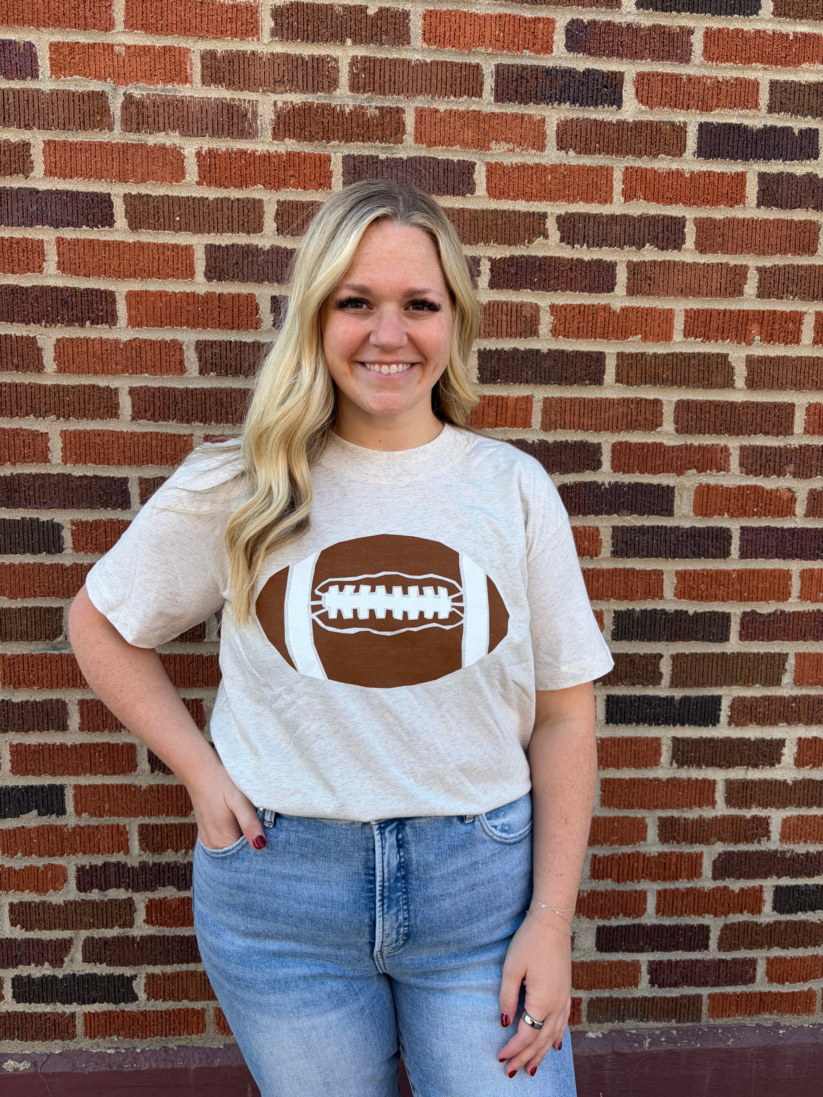 Linen Football Graphic Tee