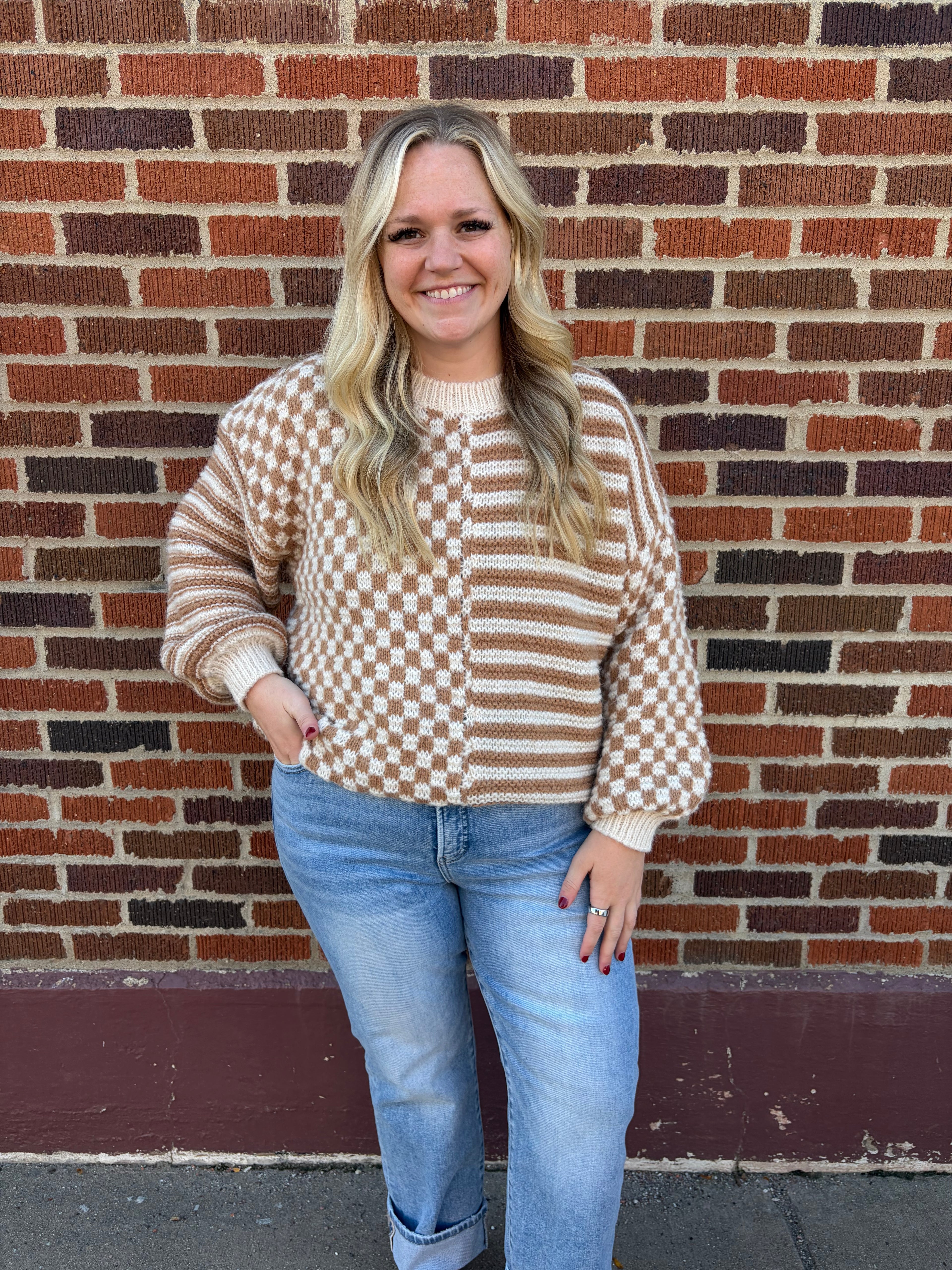 Tatum Checker Sweater
