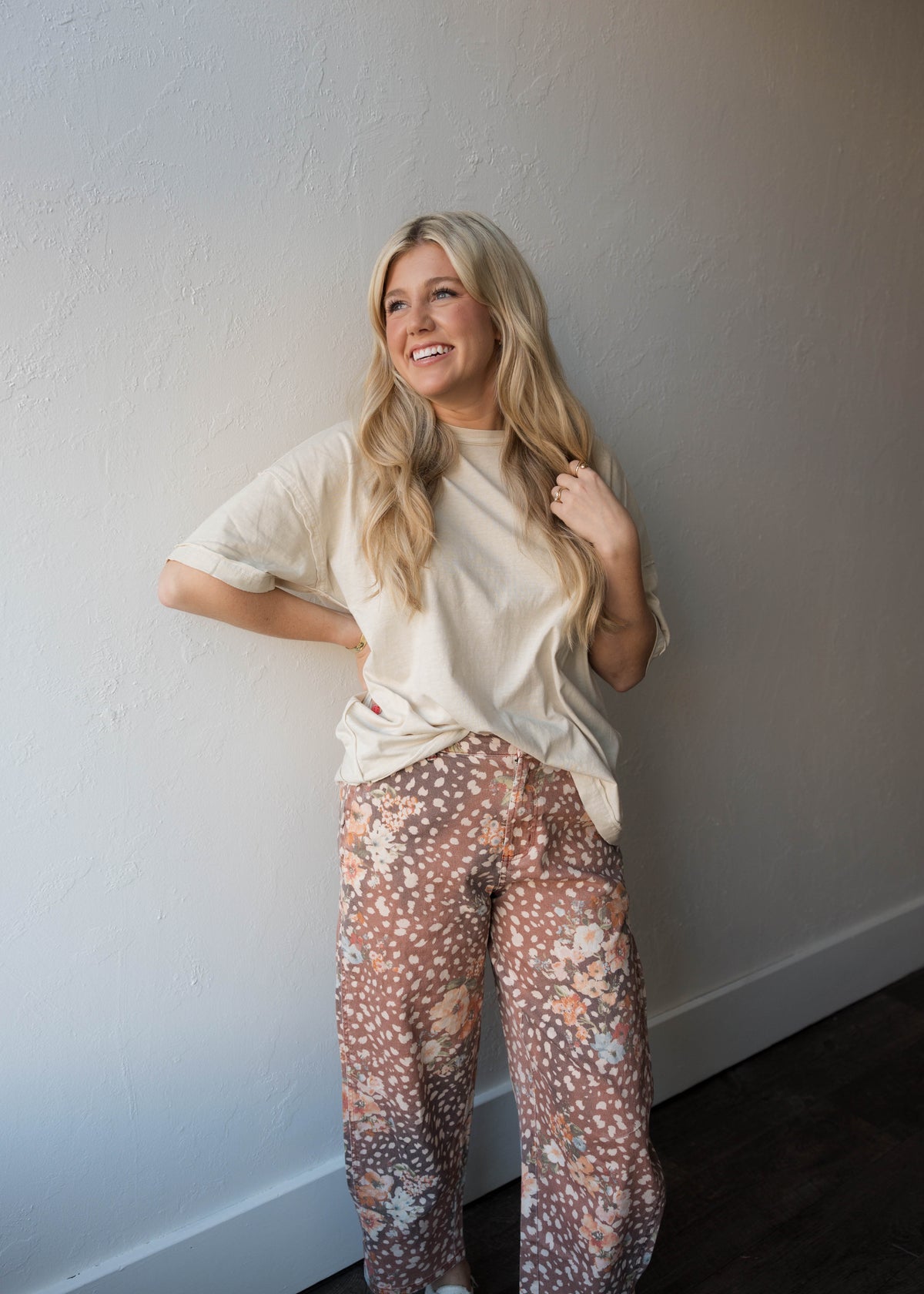 Jovie Printed Barrel Pant