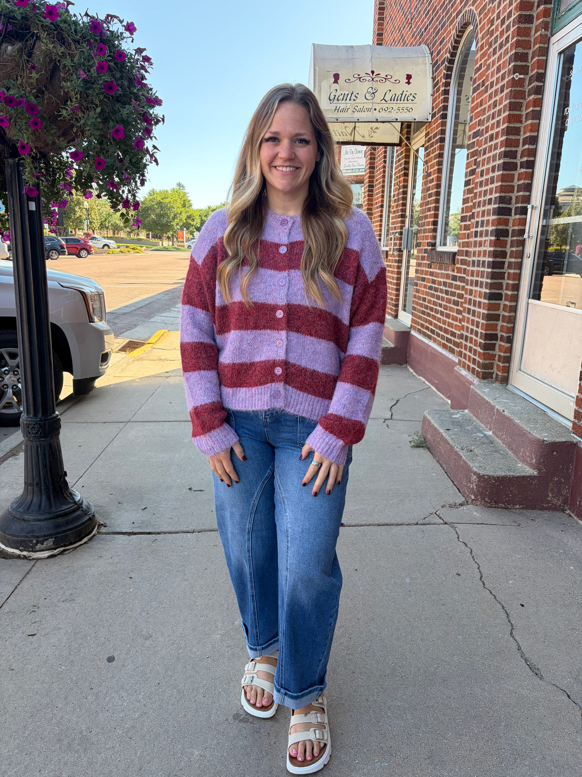 Lavender Stripe Cardigan