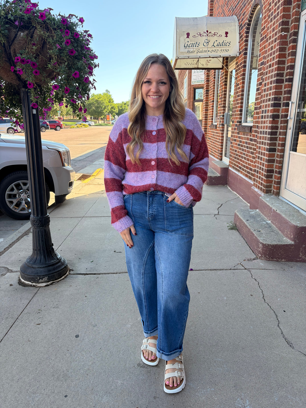 Lavender Stripe Cardigan