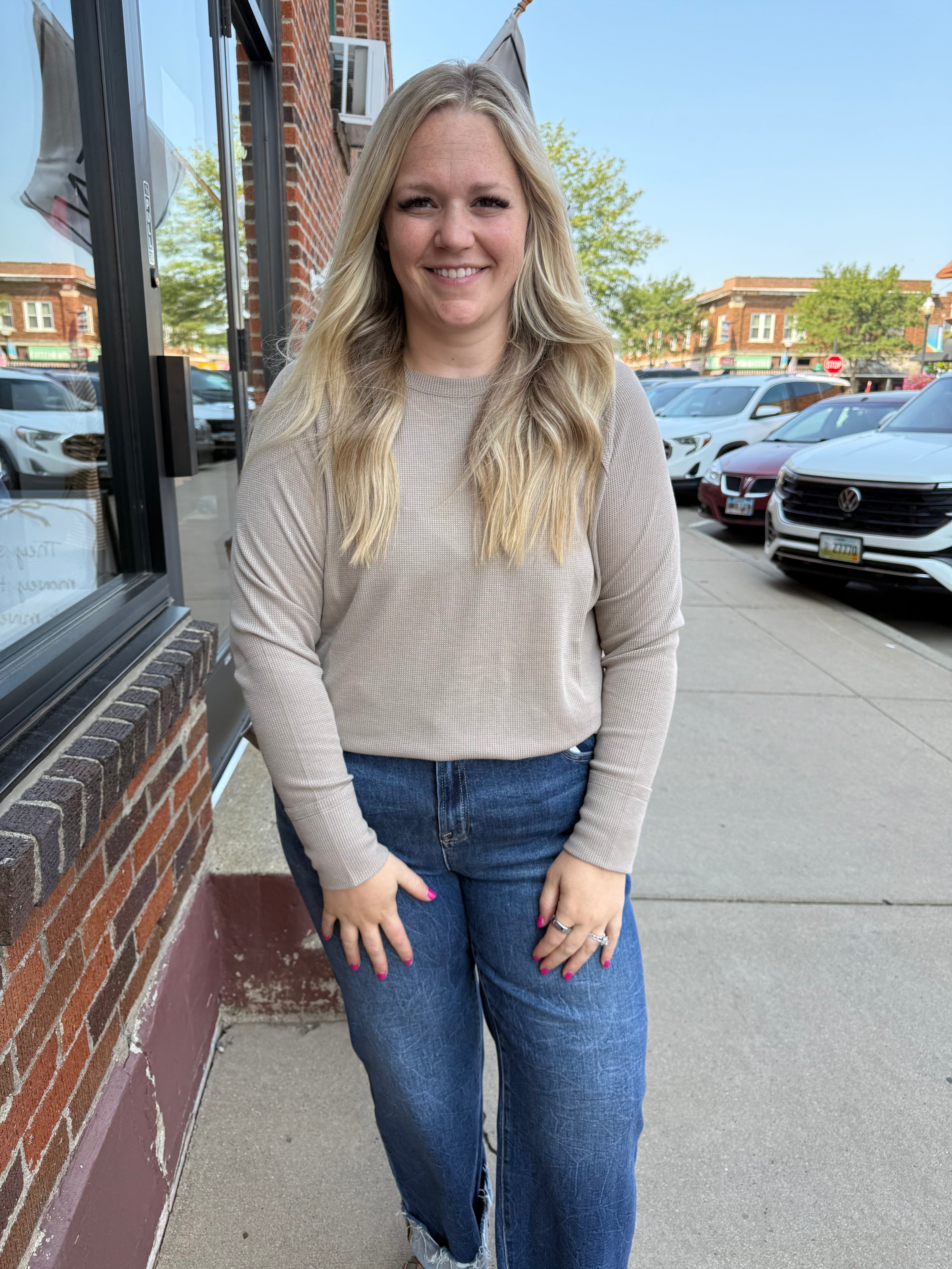 Atlas Waffle Knit Top