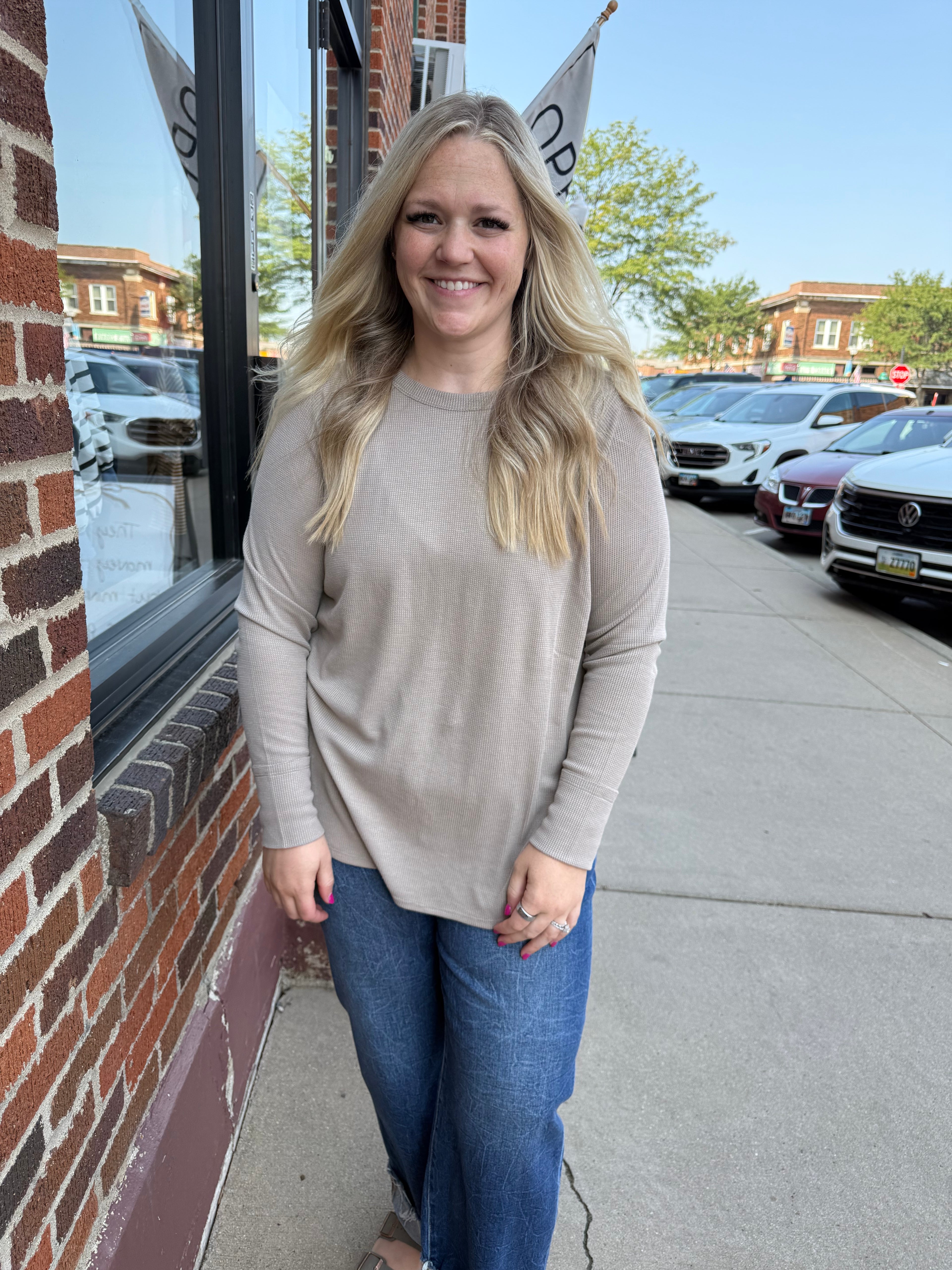 Atlas Waffle Knit Top