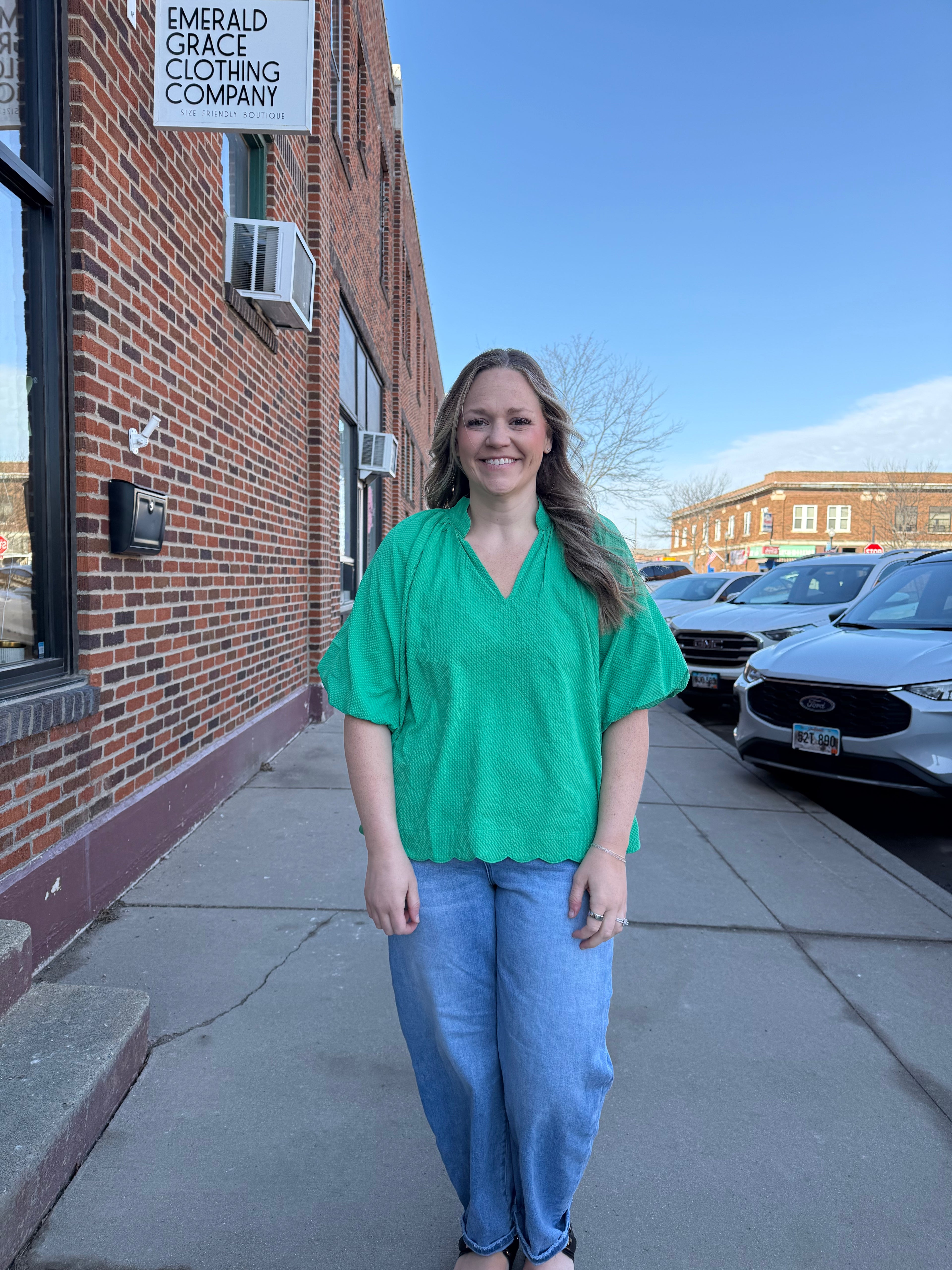 Genevieve Scalloped Top