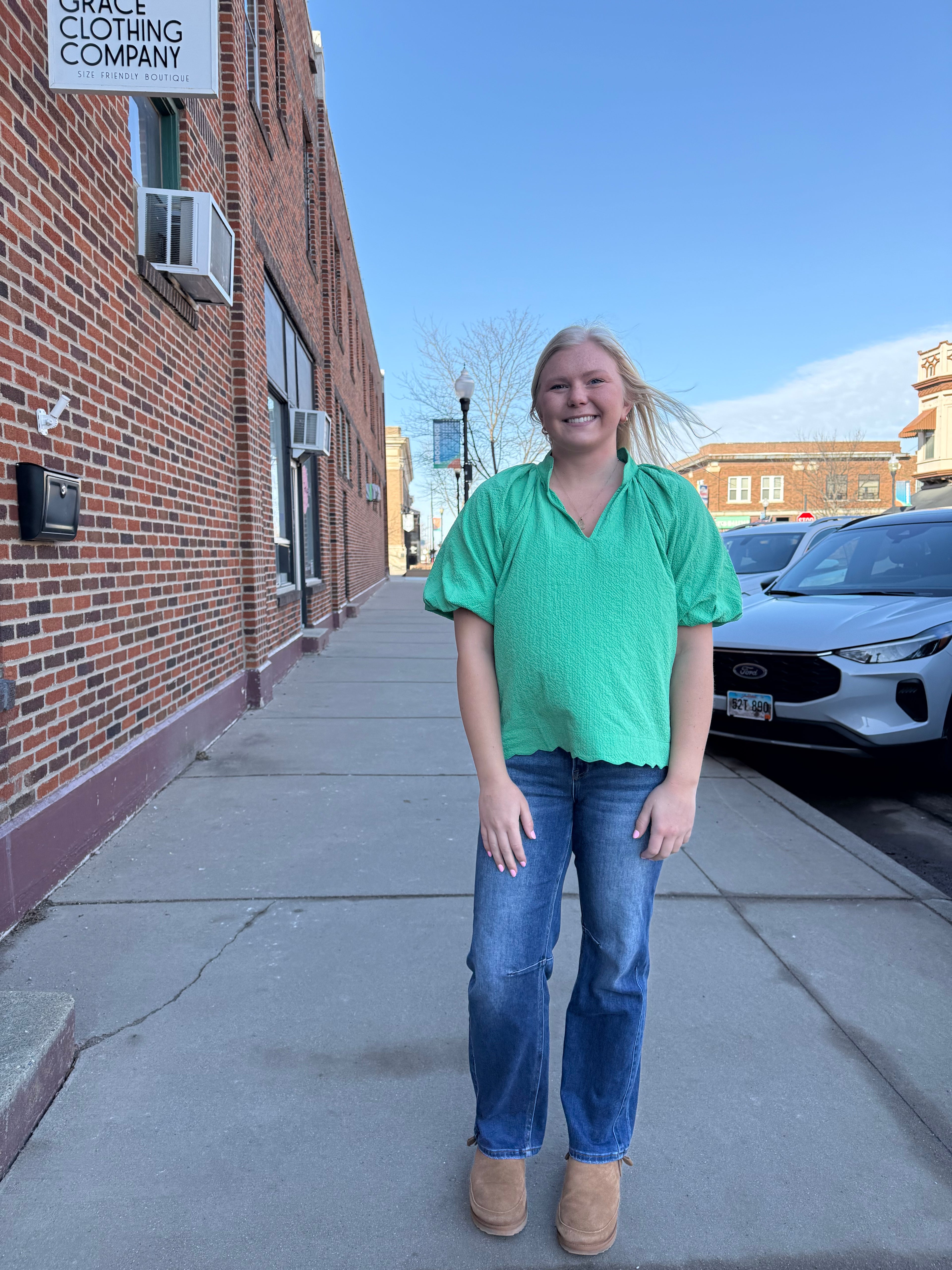 Genevieve Scalloped Top