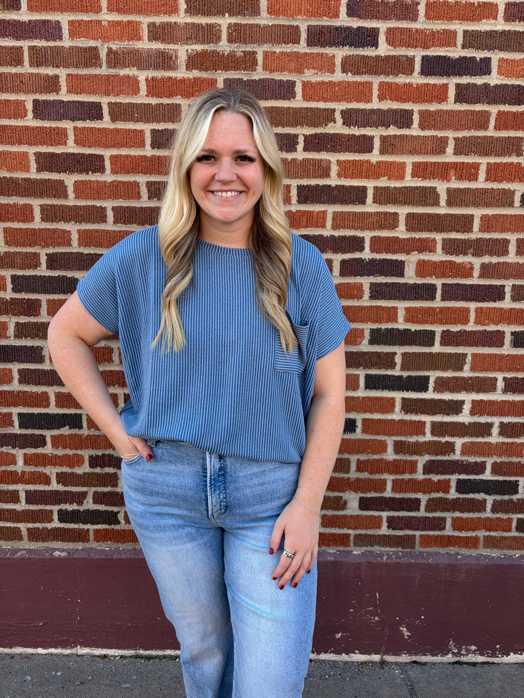 Dallin Ribbed Short Sleeve Top