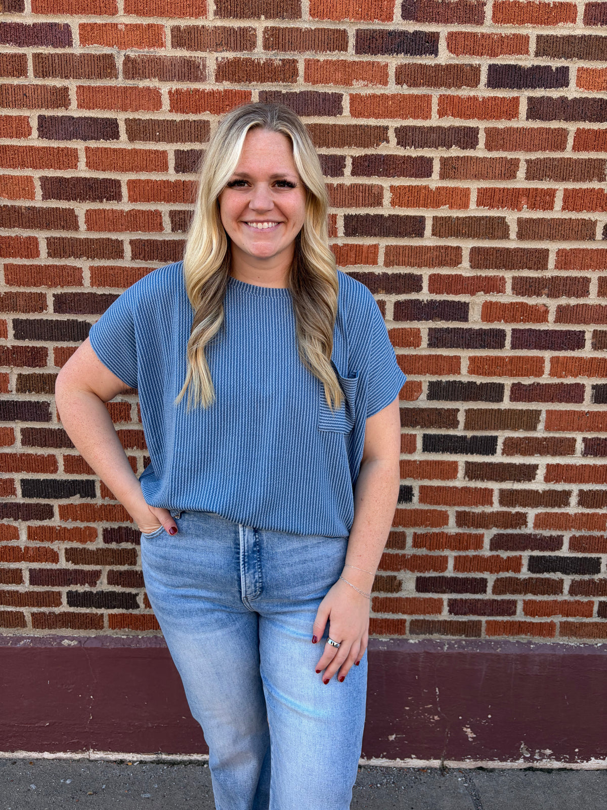 Dallin Ribbed Short Sleeve Top