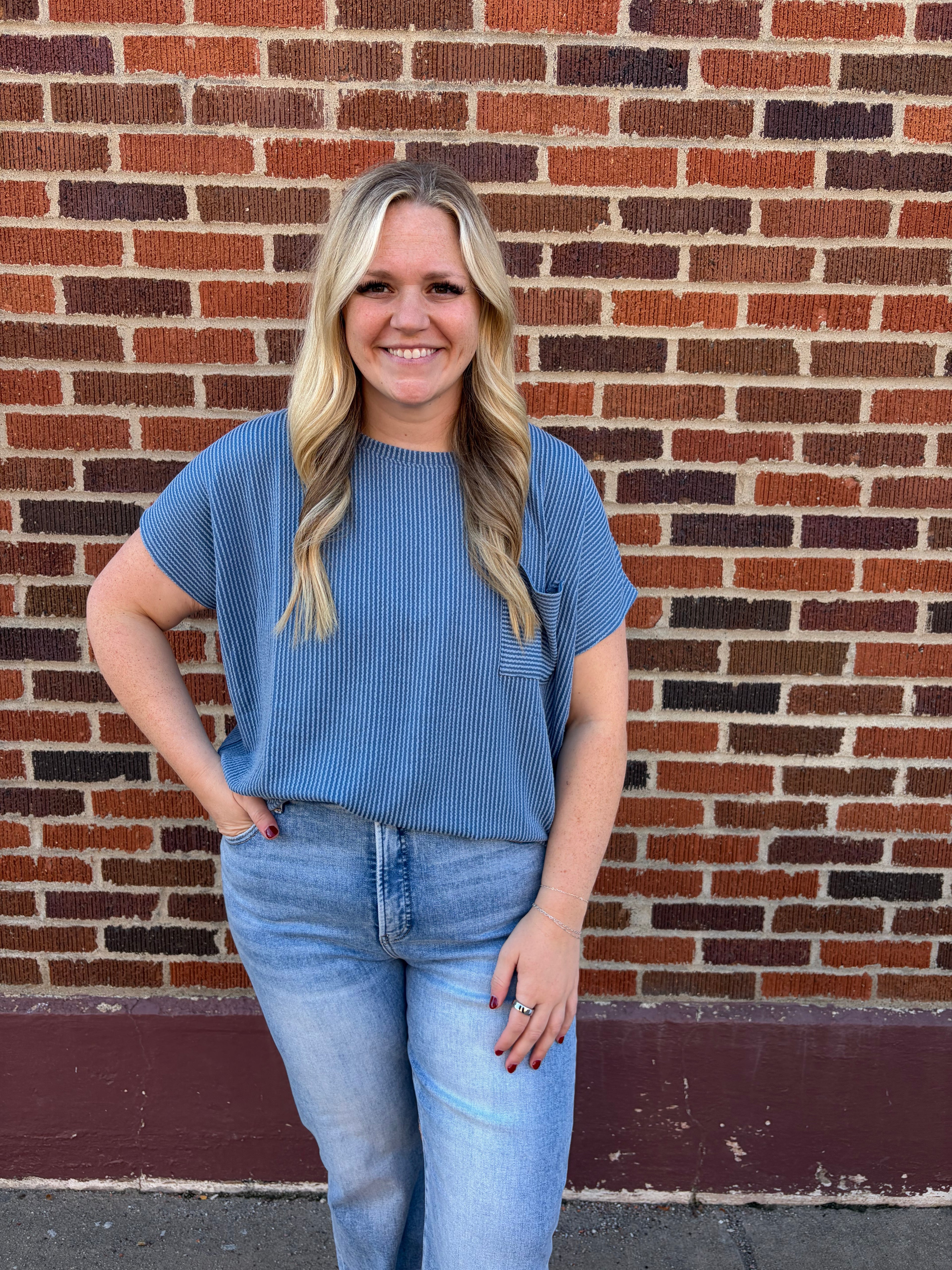 Dallin Ribbed Short Sleeve Top