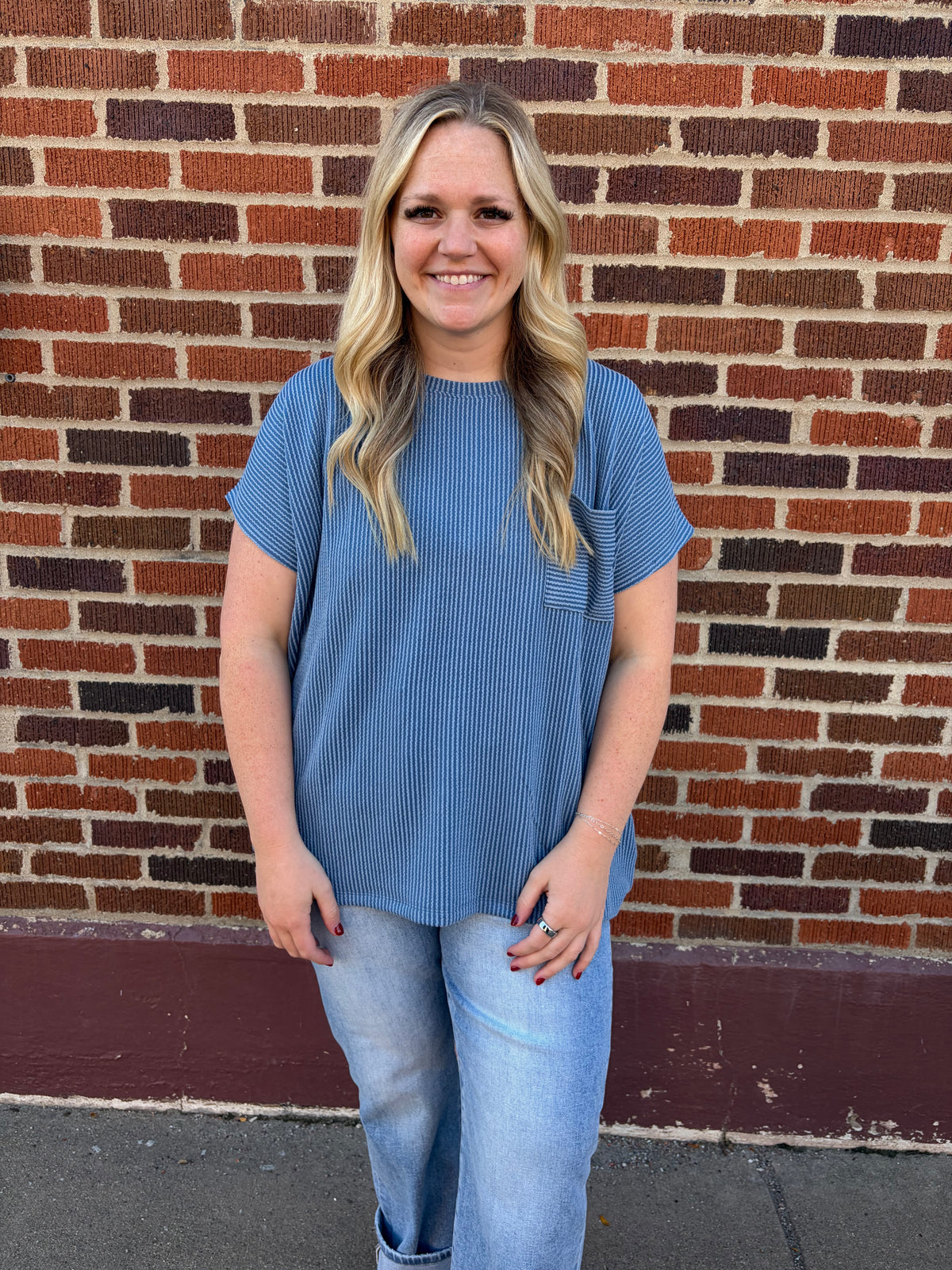 Dallin Ribbed Short Sleeve Top
