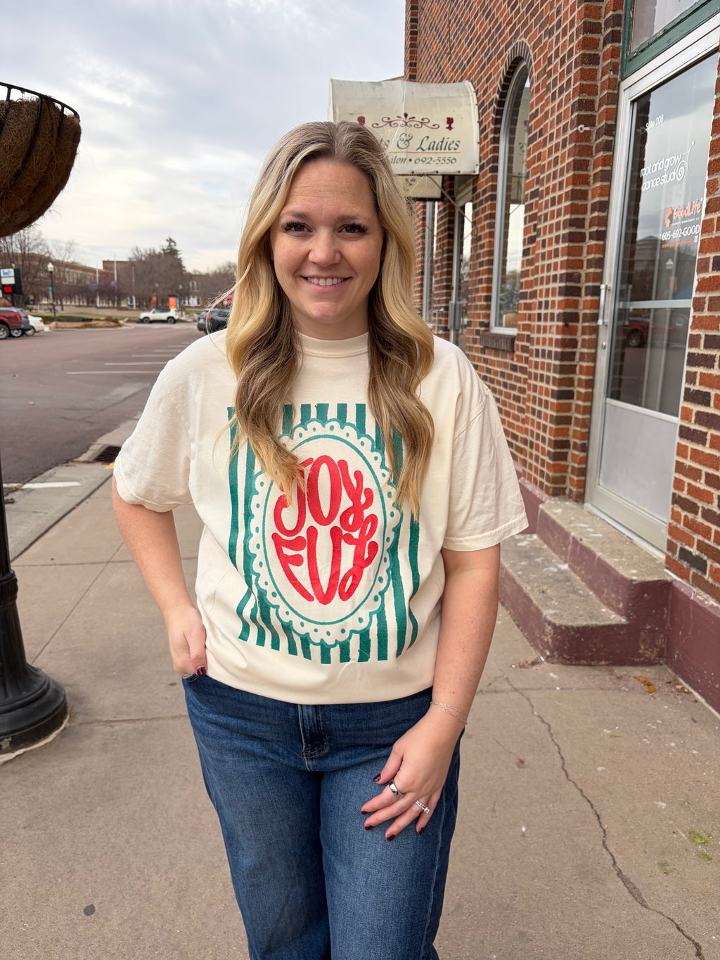 Joyful Stripe Graphic Tee