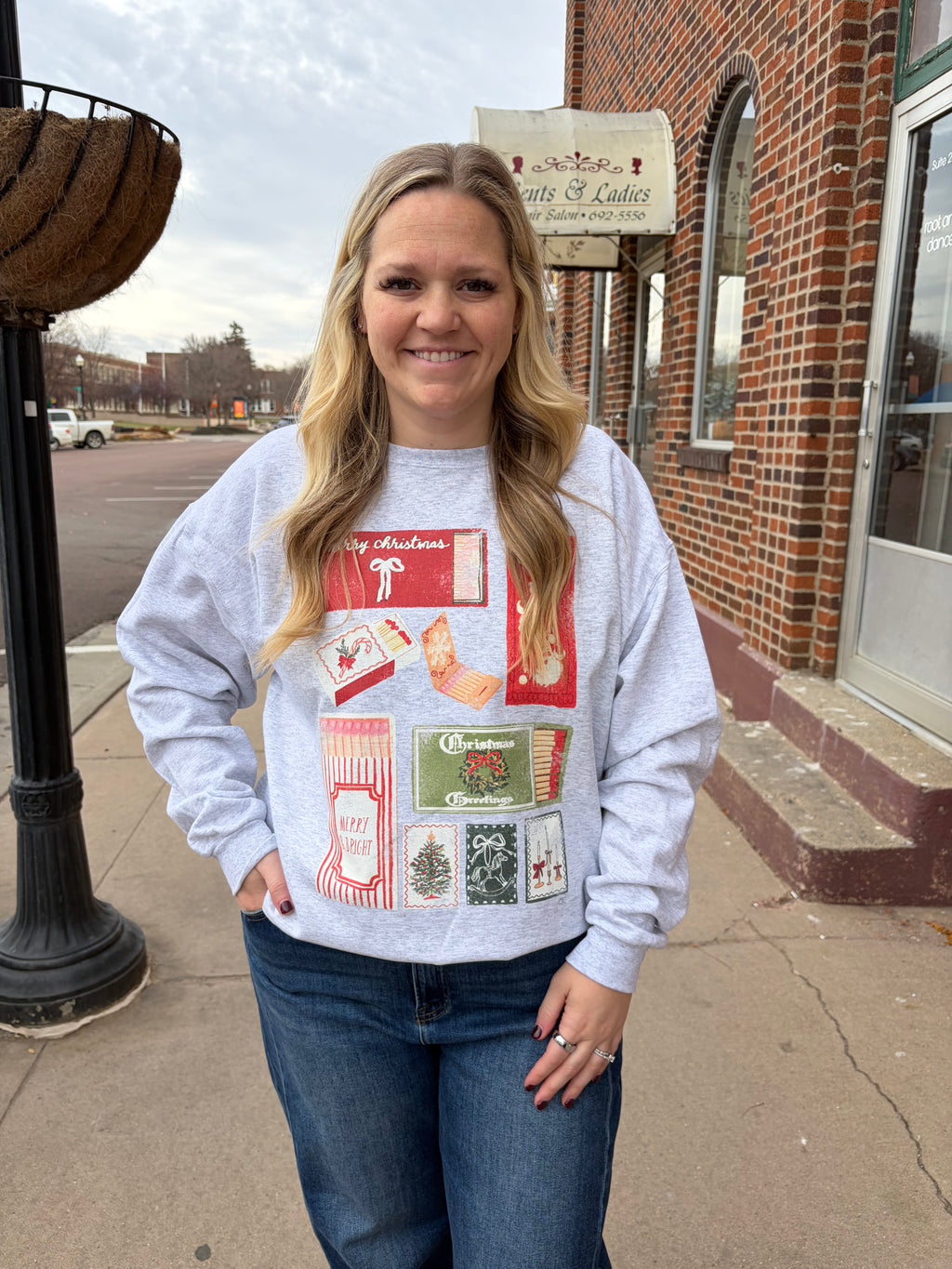 Merry and Bright Matchbox Crewneck