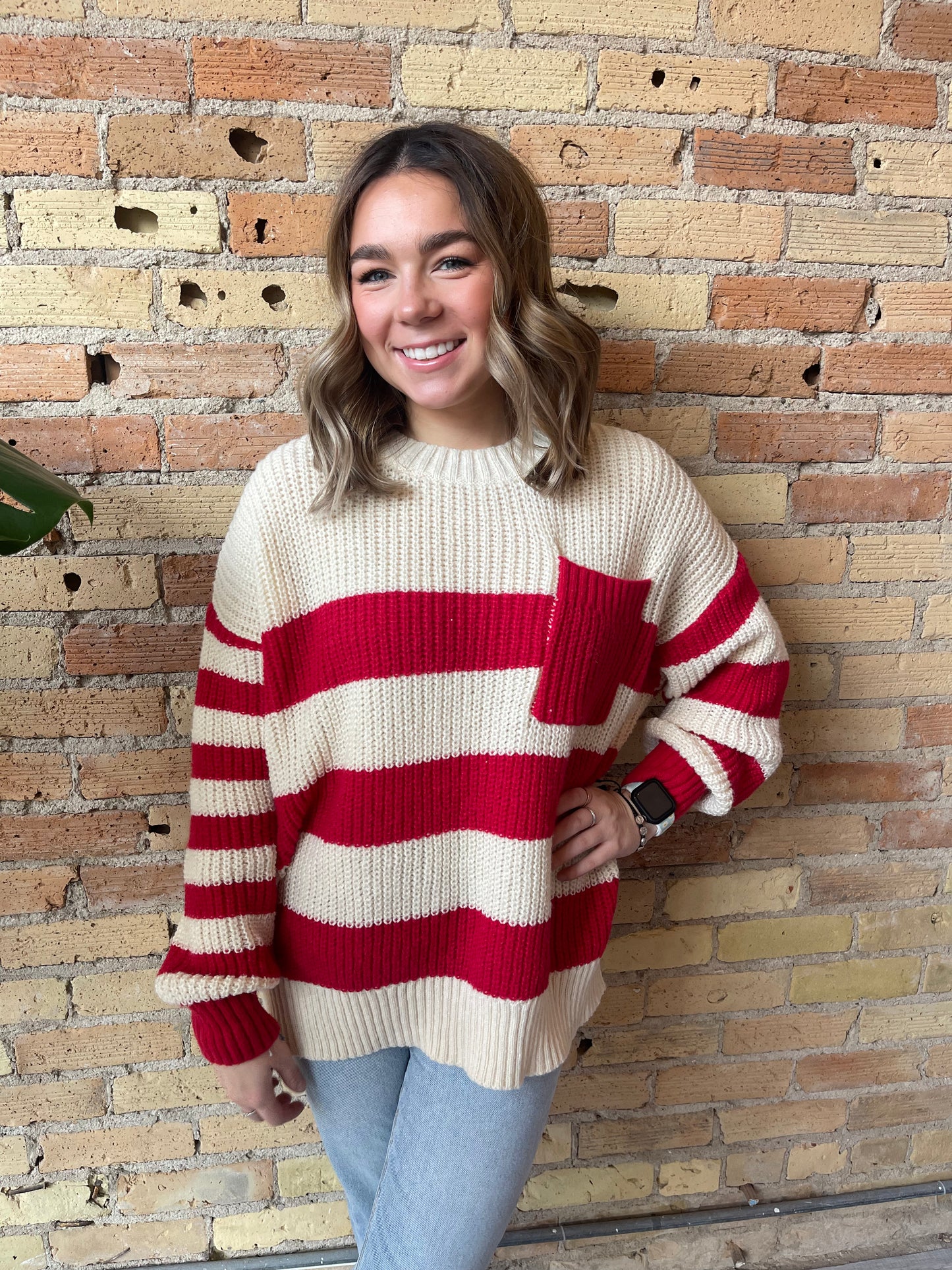 Candy Cane Striped Sweater