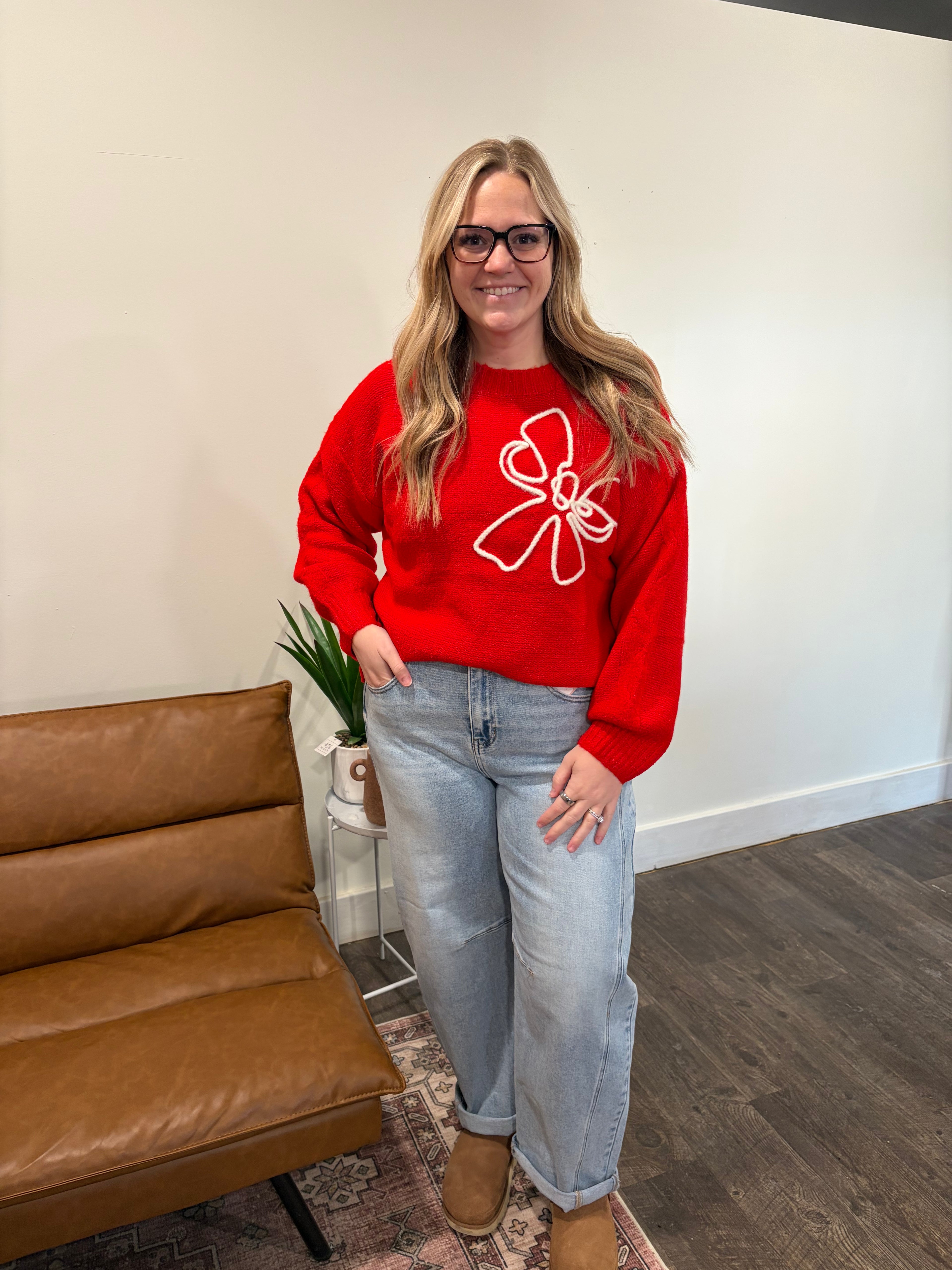 Ruby Bow Knit Sweater
