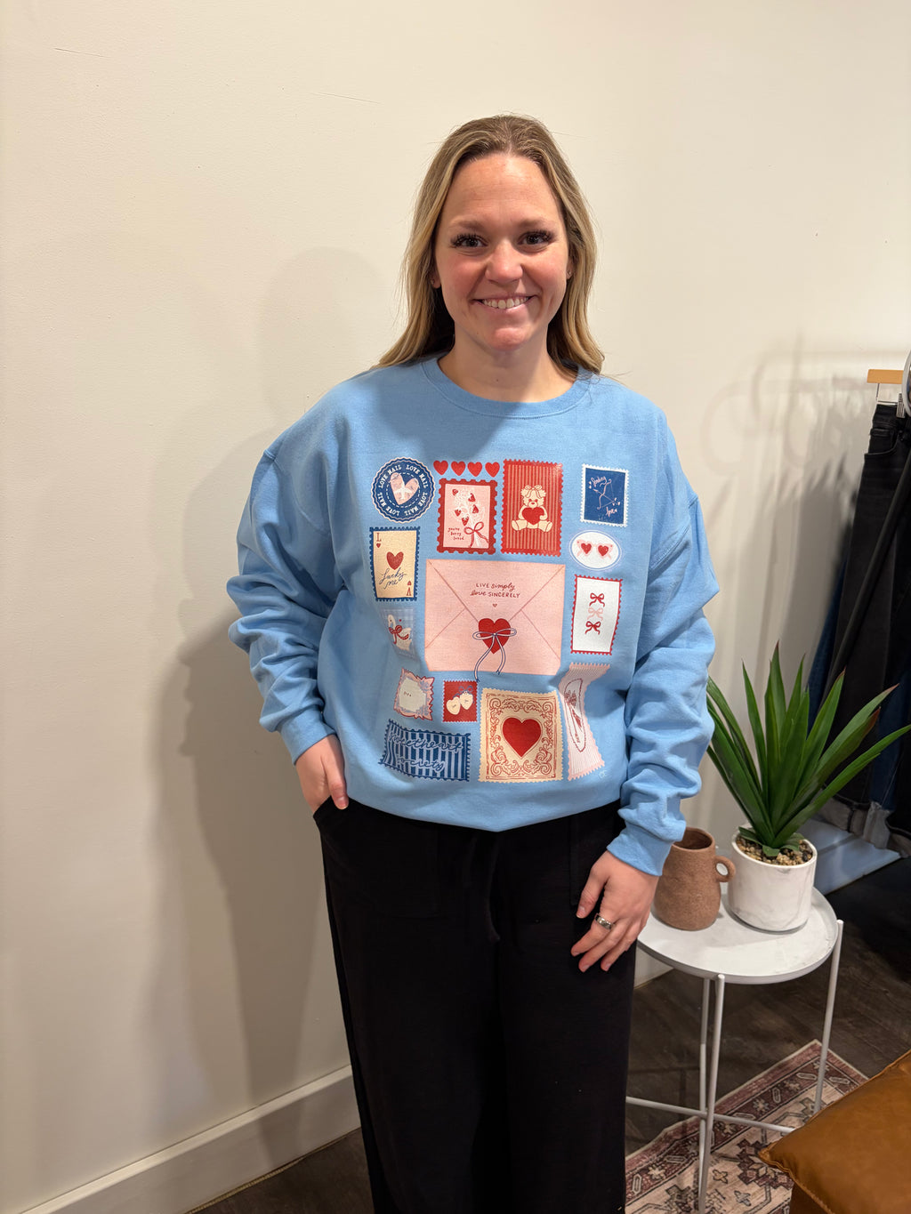 Valentine Stamp Crewneck