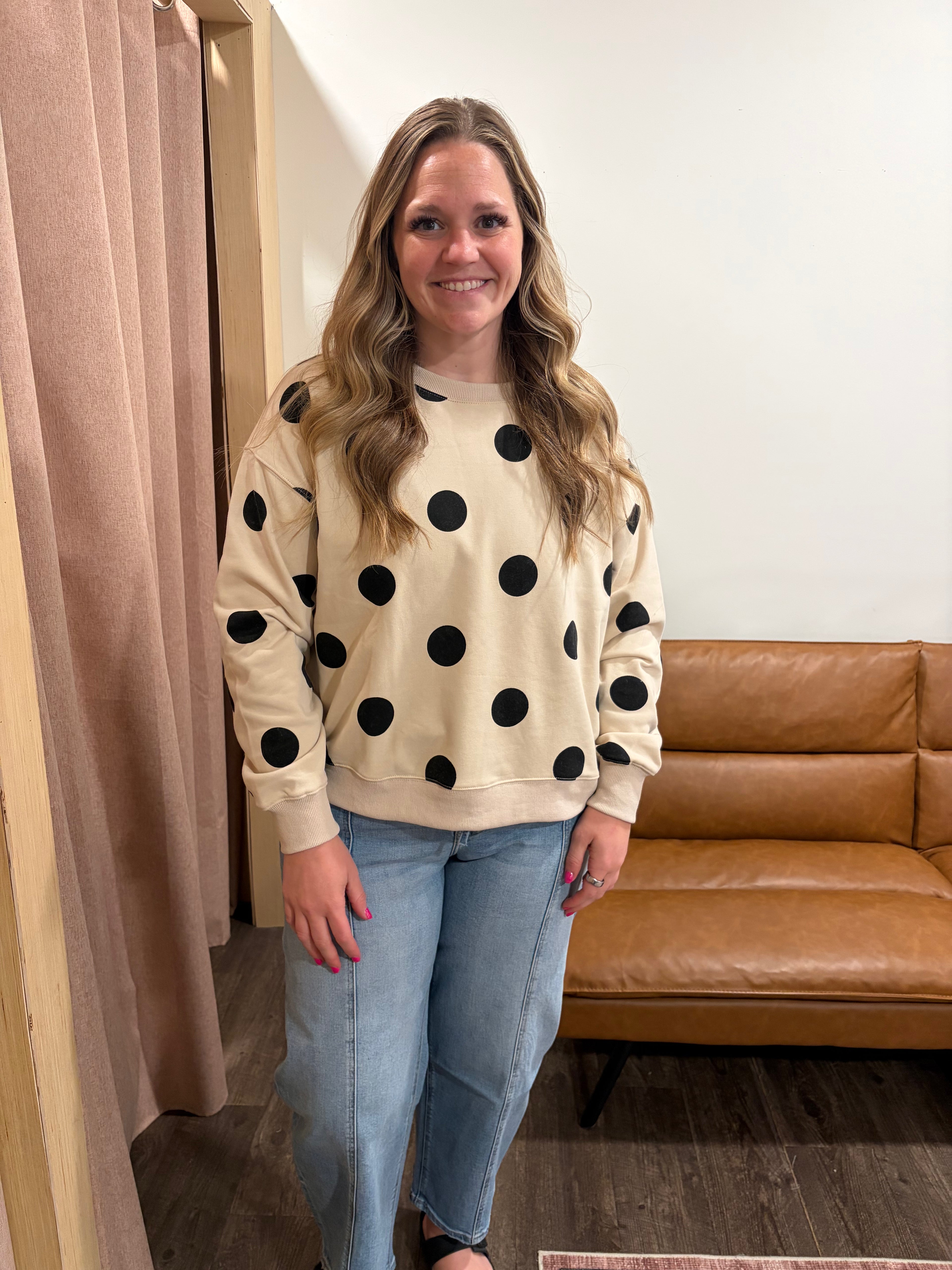 Sunny Polka Dot Pullover