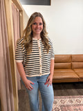 Alabaster Striped Knit Top