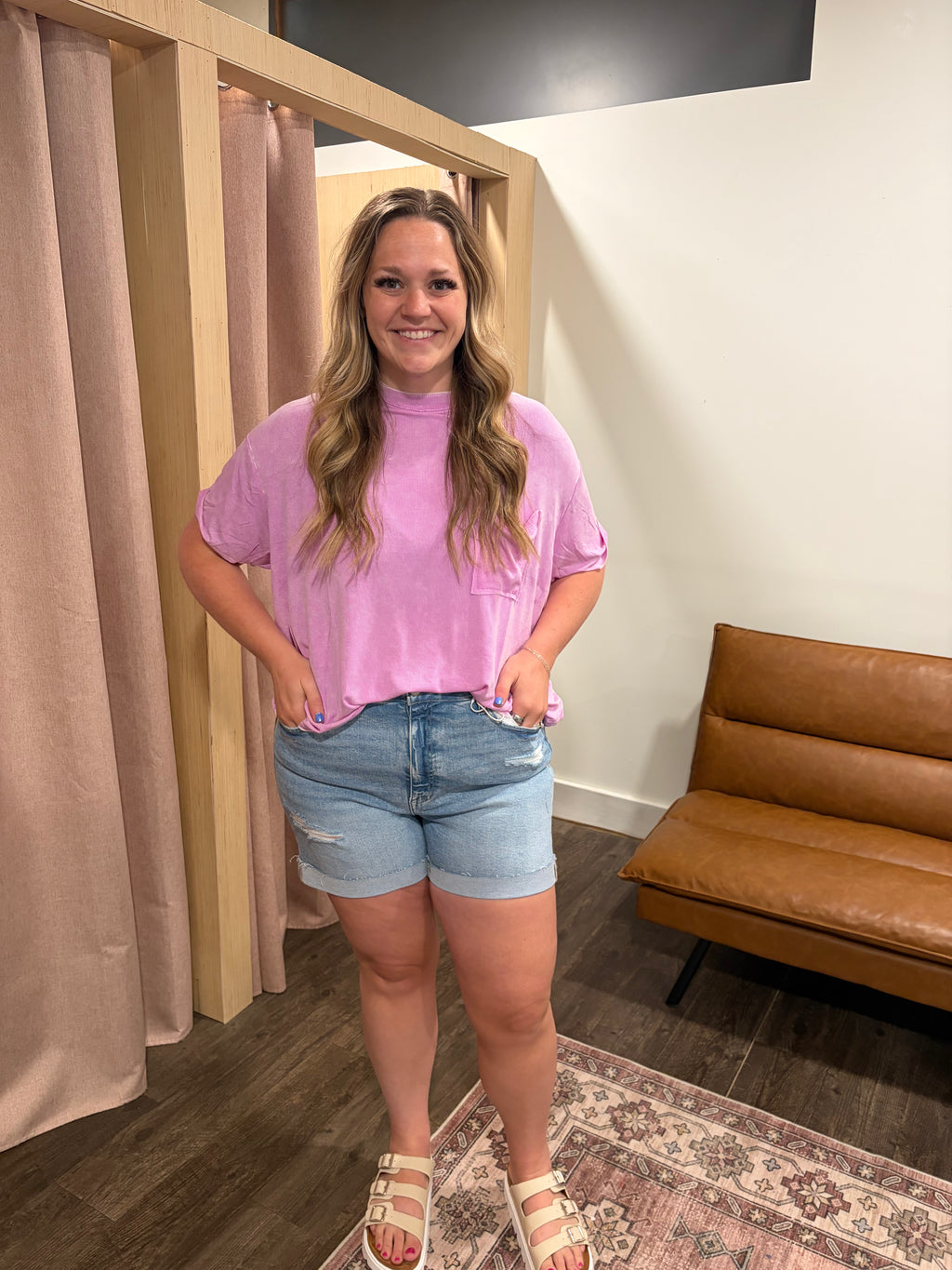 Lila Denim Shorts