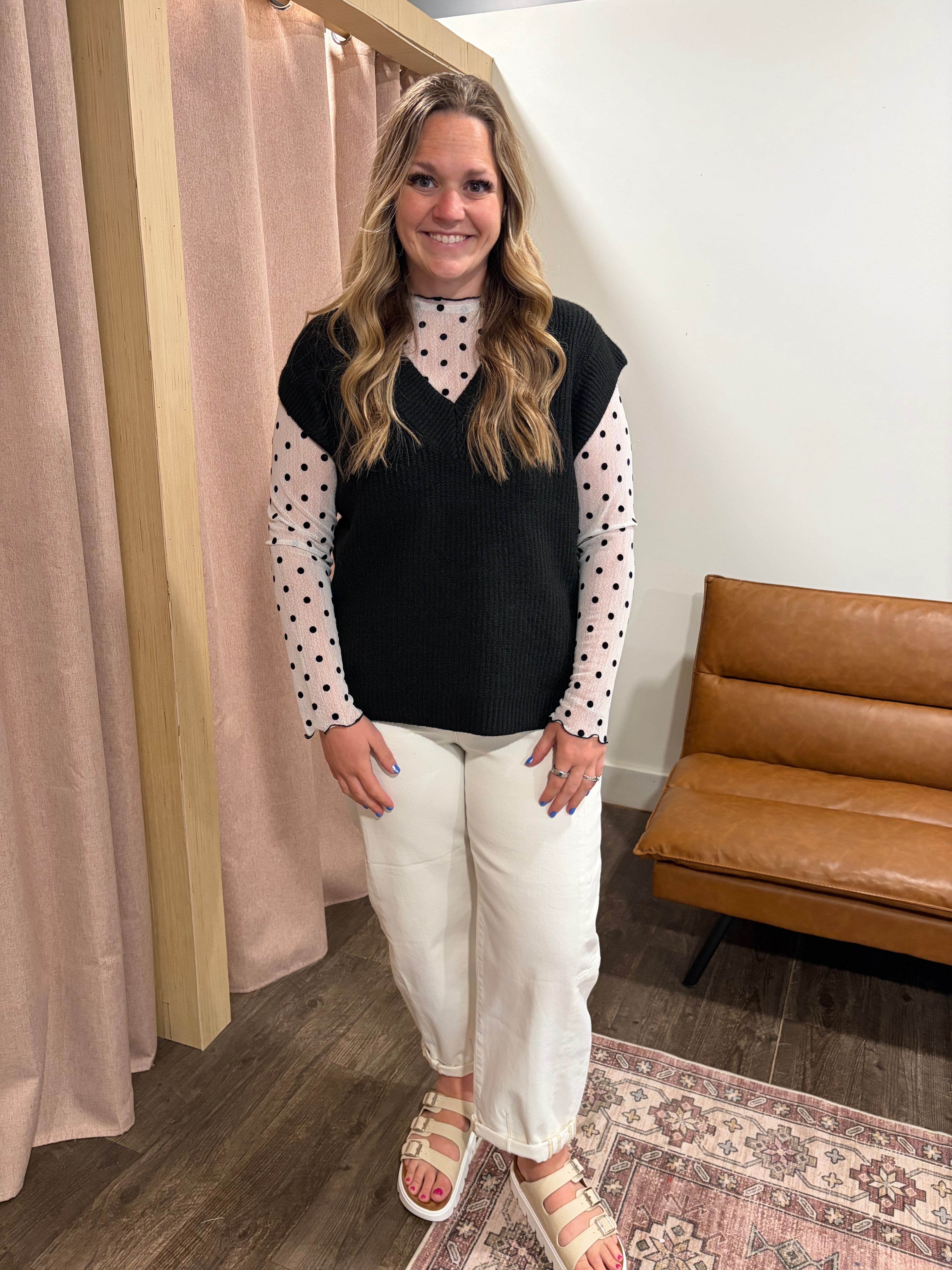 Everlee Polka Dot Top