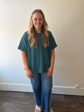 Teal Ribbed Top