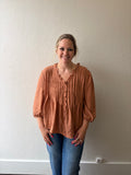 Terracotta Ruffled Blouse
