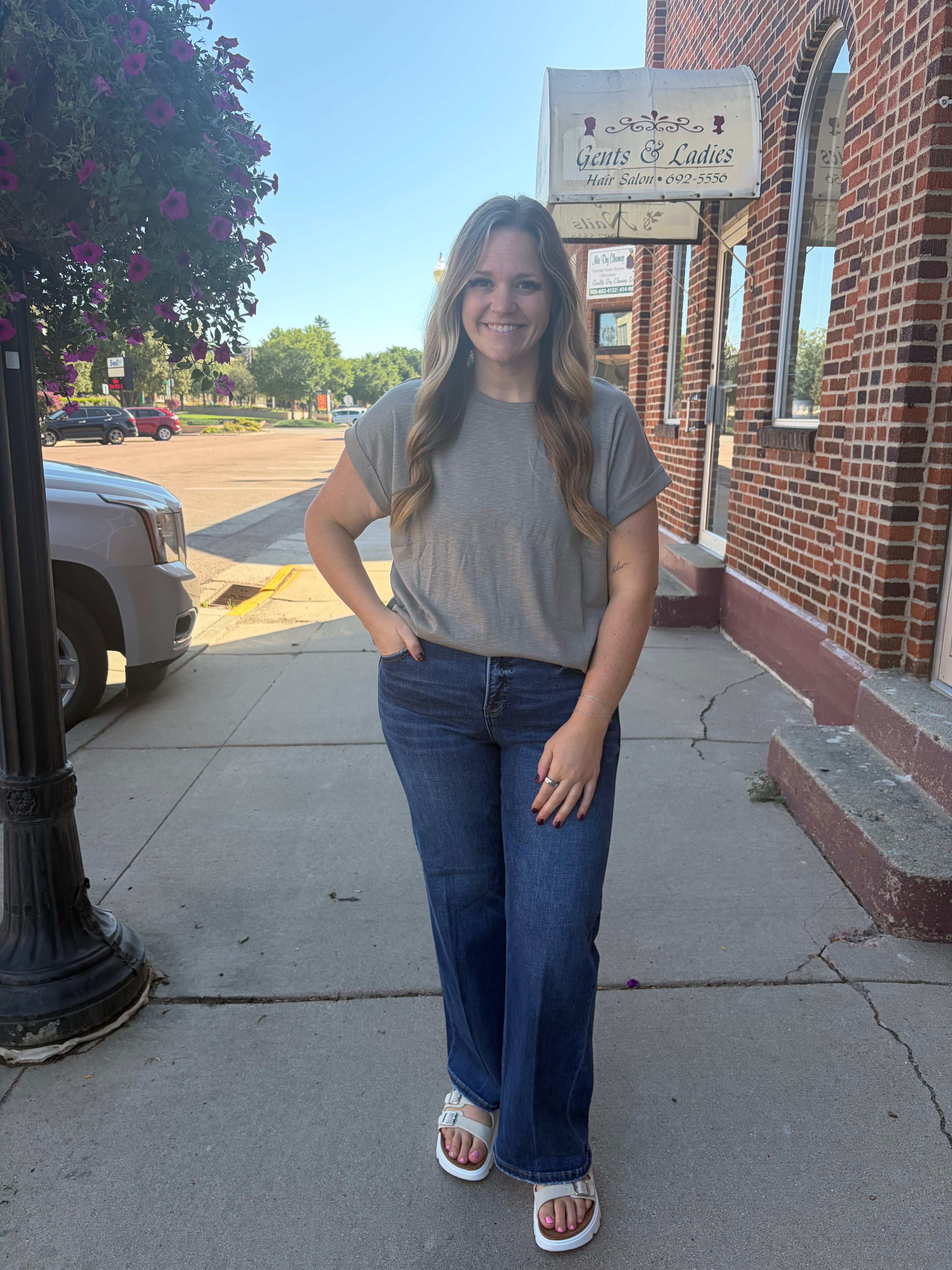 Masyn Cuffed Sleeve Top