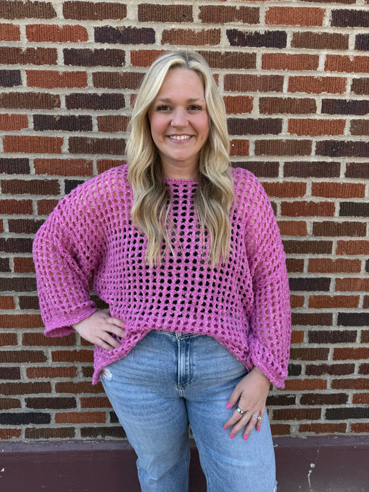 Pretty in Pink Knit Pullover