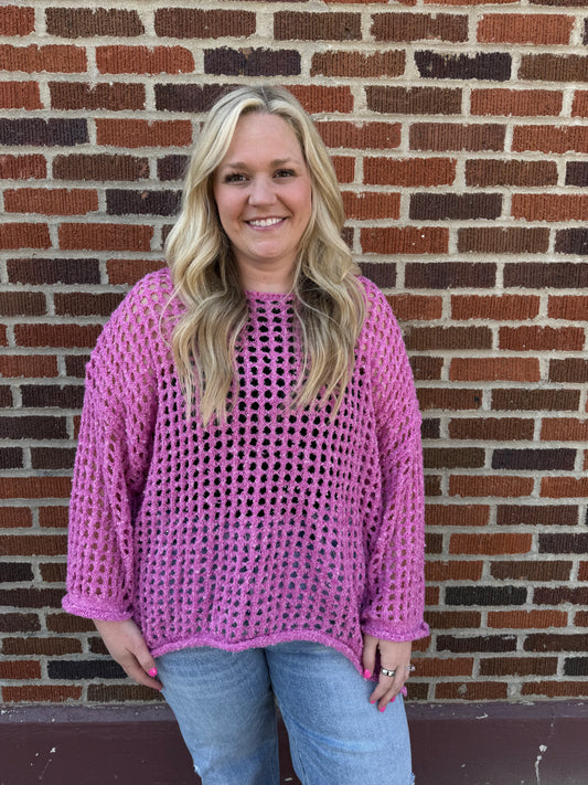 Pretty in Pink Knit Pullover