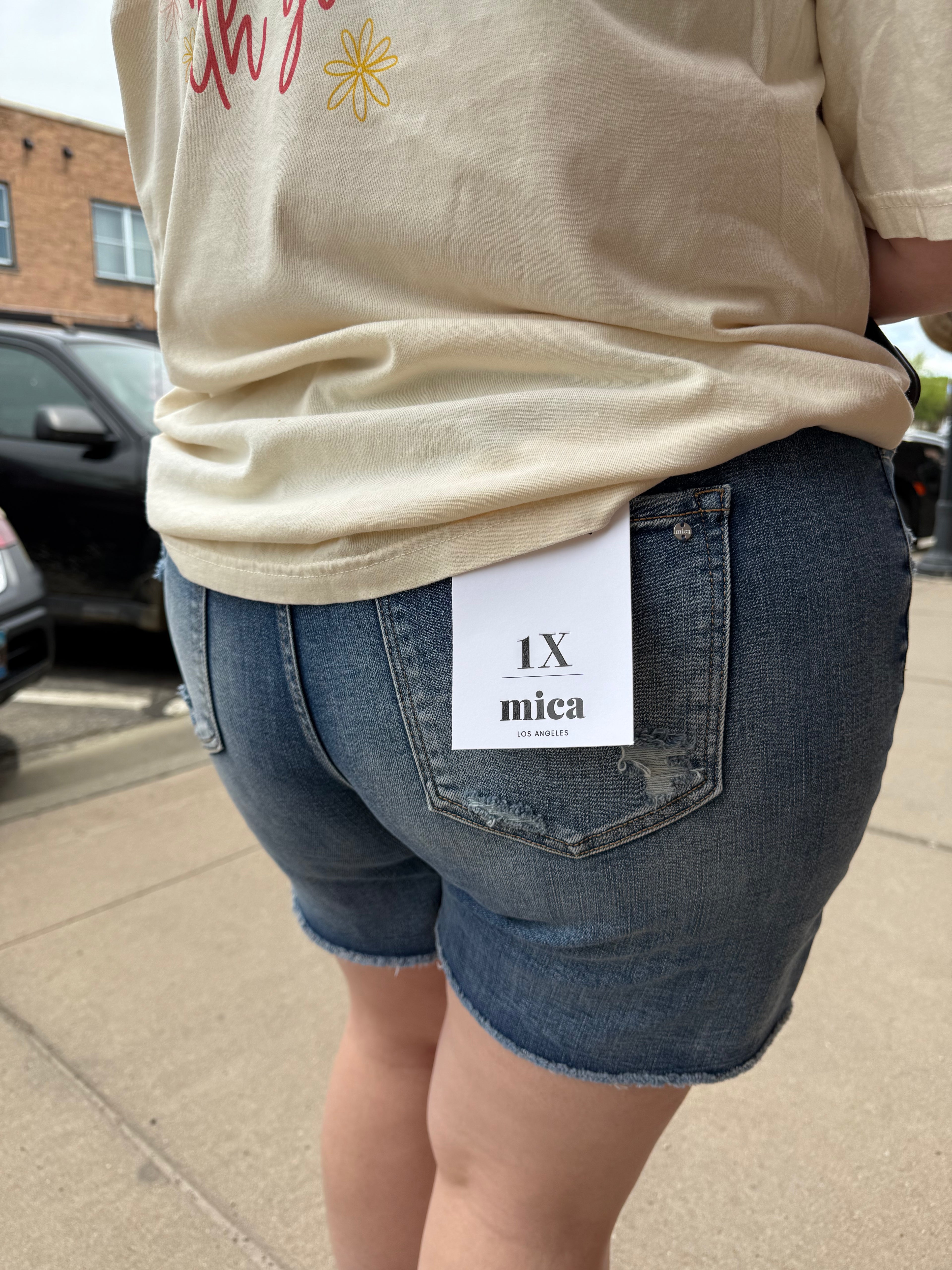 Mia Mid Length Denim Shorts