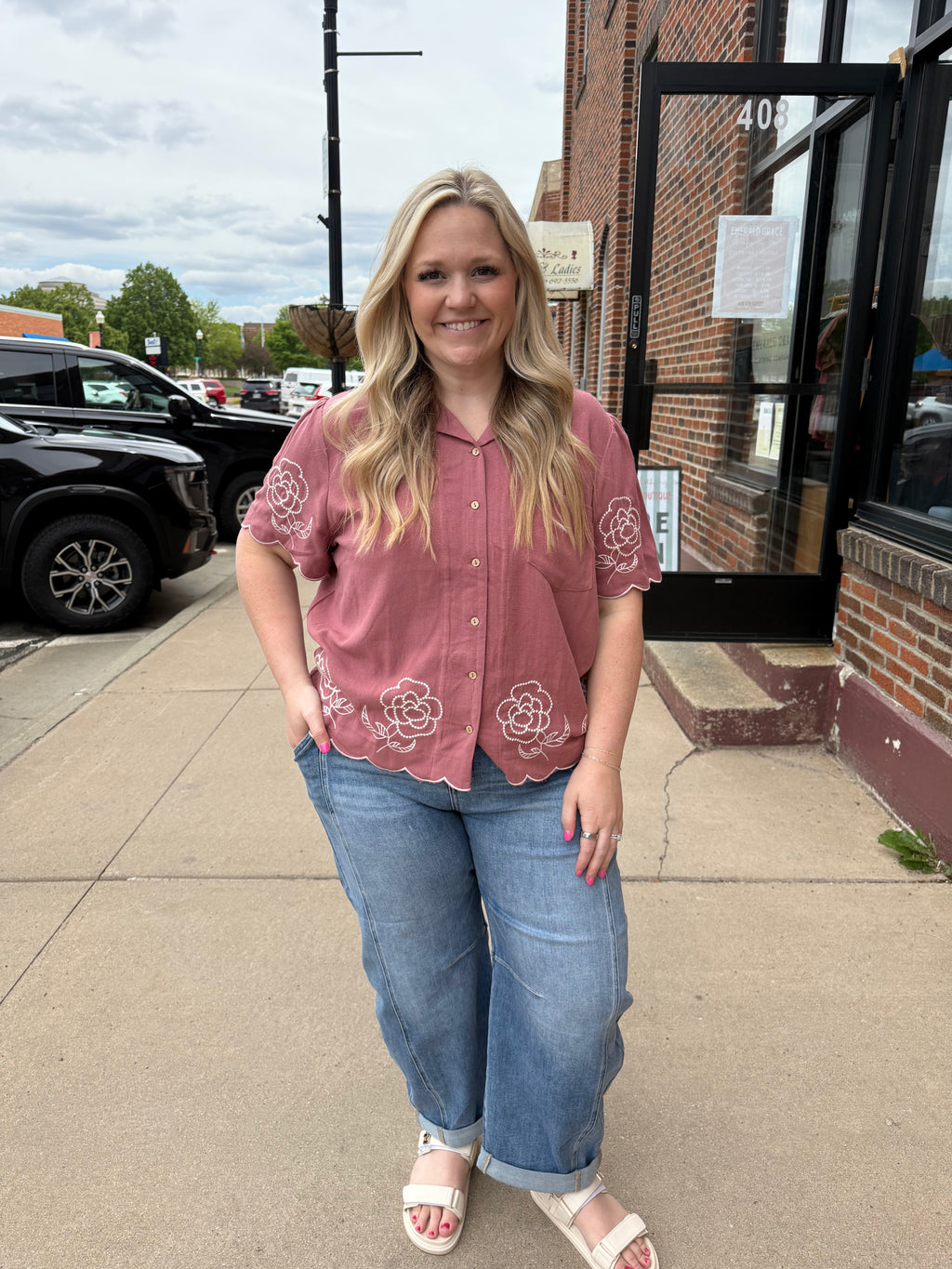 Sawyer Scalloped Top