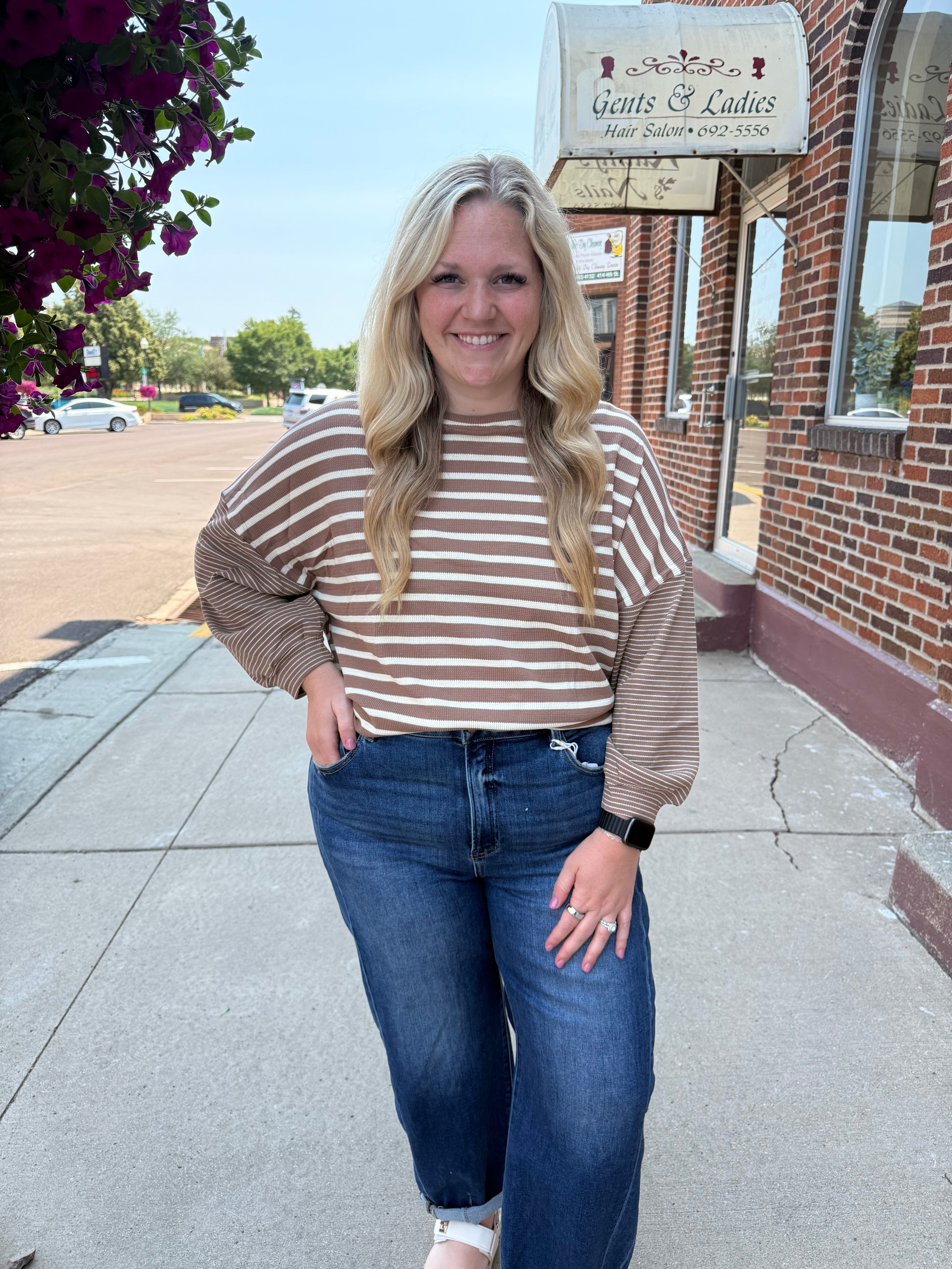 Morrison Striped Contrast Top