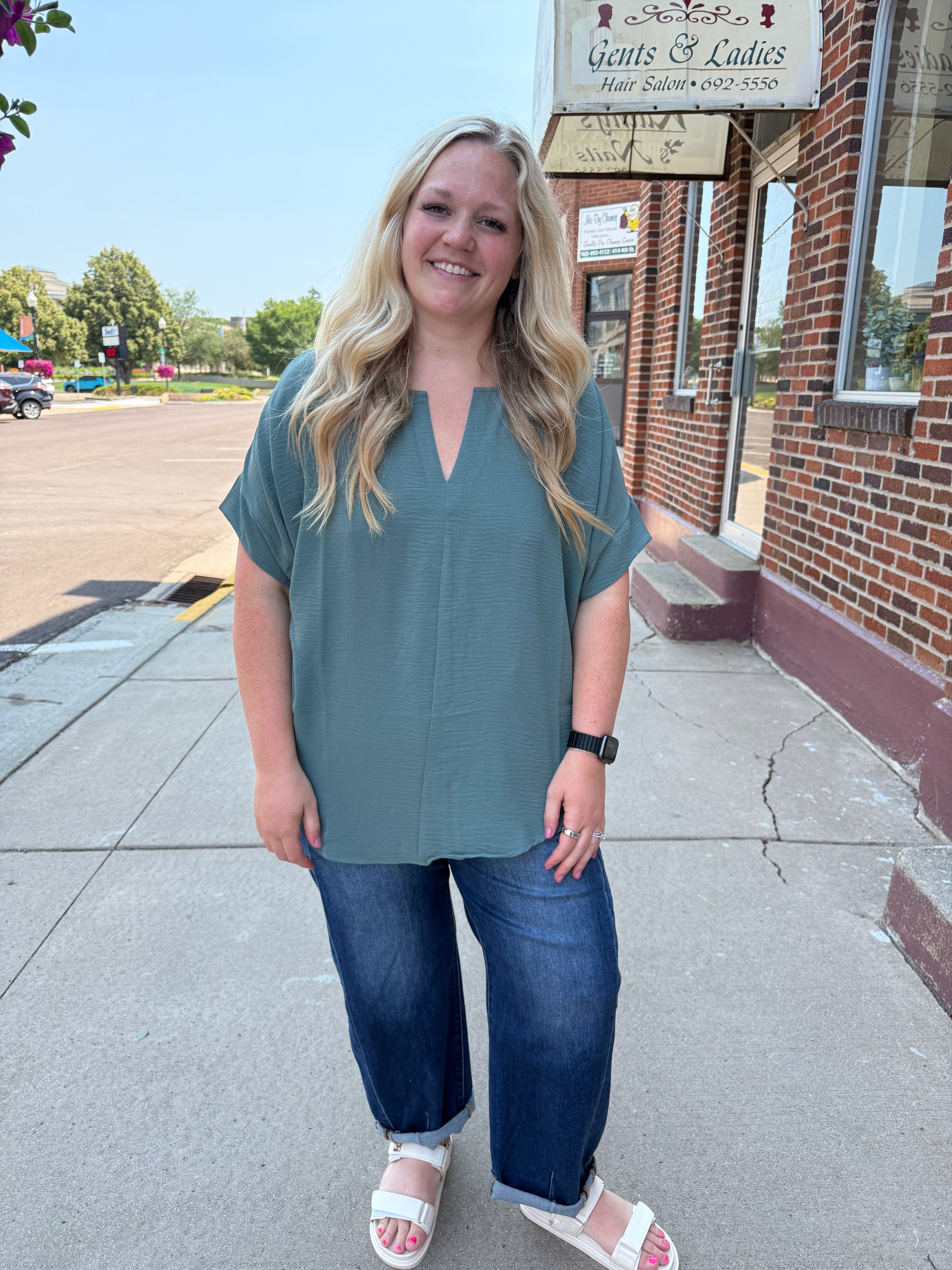 Jayda Split Neck Top