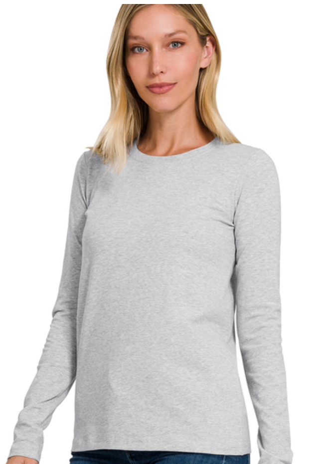 Gray Long Sleeve Top