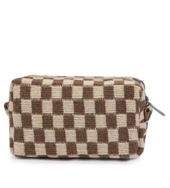 Checkered Makeup Bag