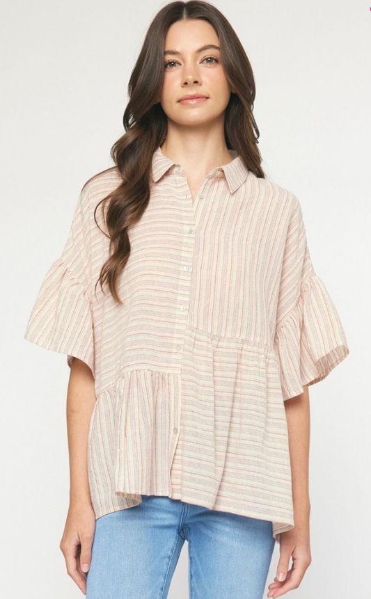 Ellie Pinstripe Top