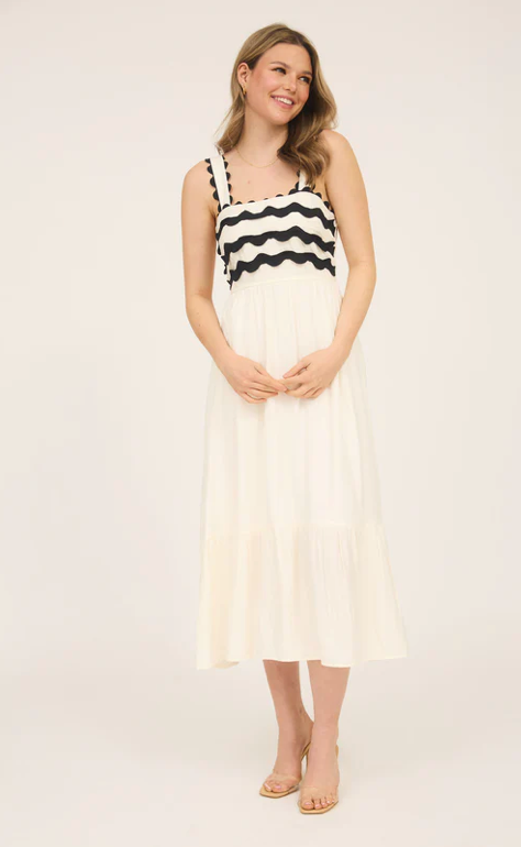 Leila Scalloped Midi Dress