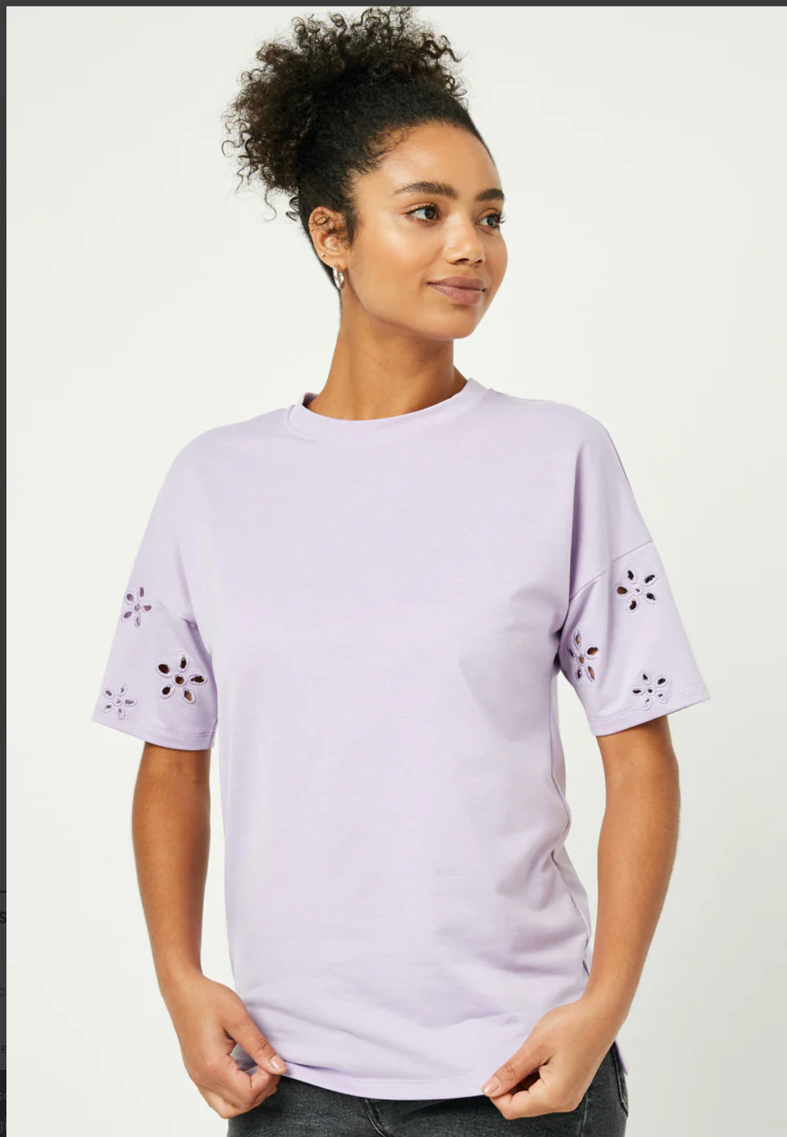 Vye Eyelet Sleeve Top