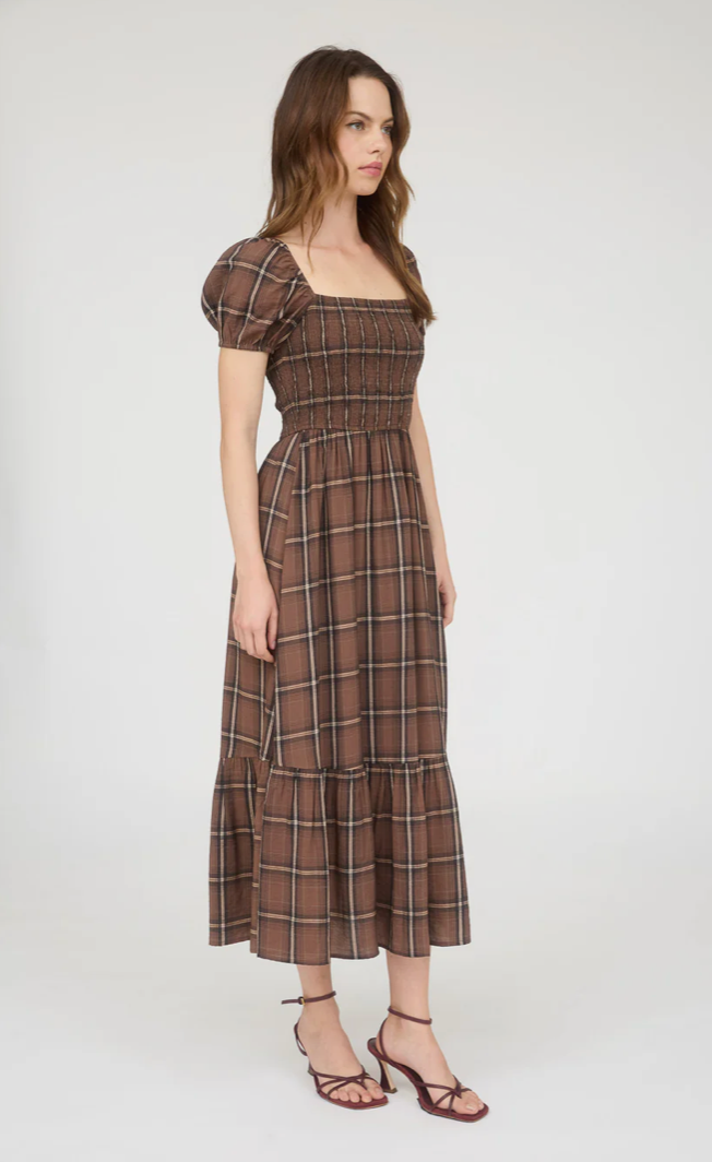 Beatrice Plaid Midi Dress