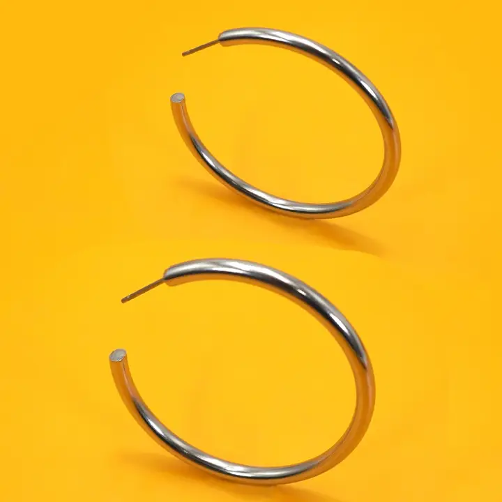 Hypoallergenic: SS Silver Hoop