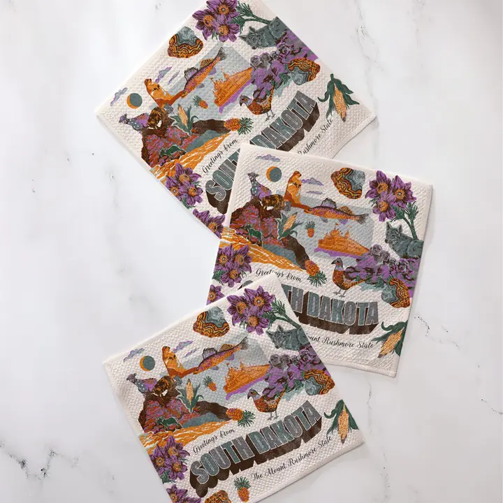 Greetings from South Dakota Geometry Dishloth Set