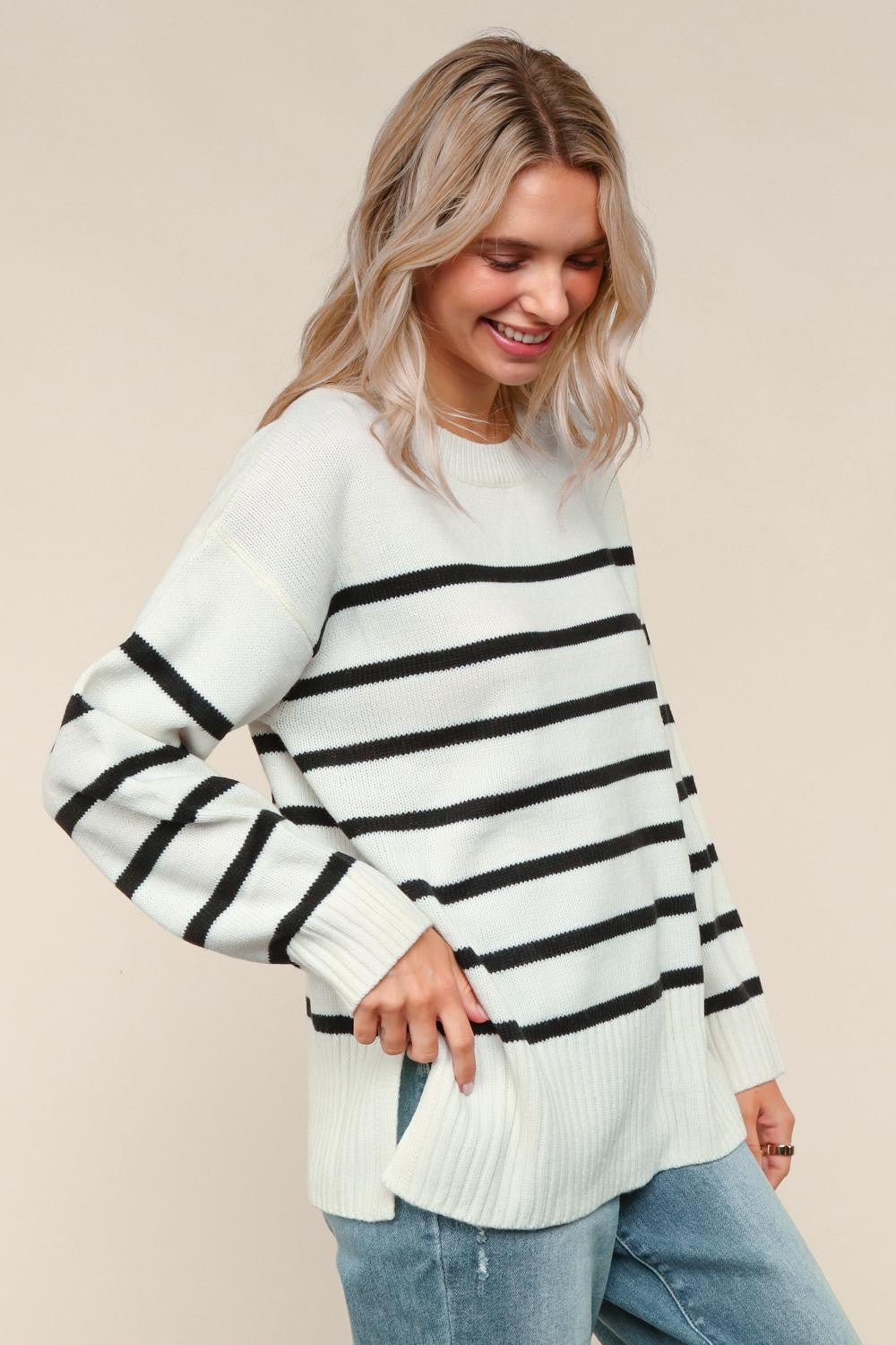 Ivory Striped Sweater