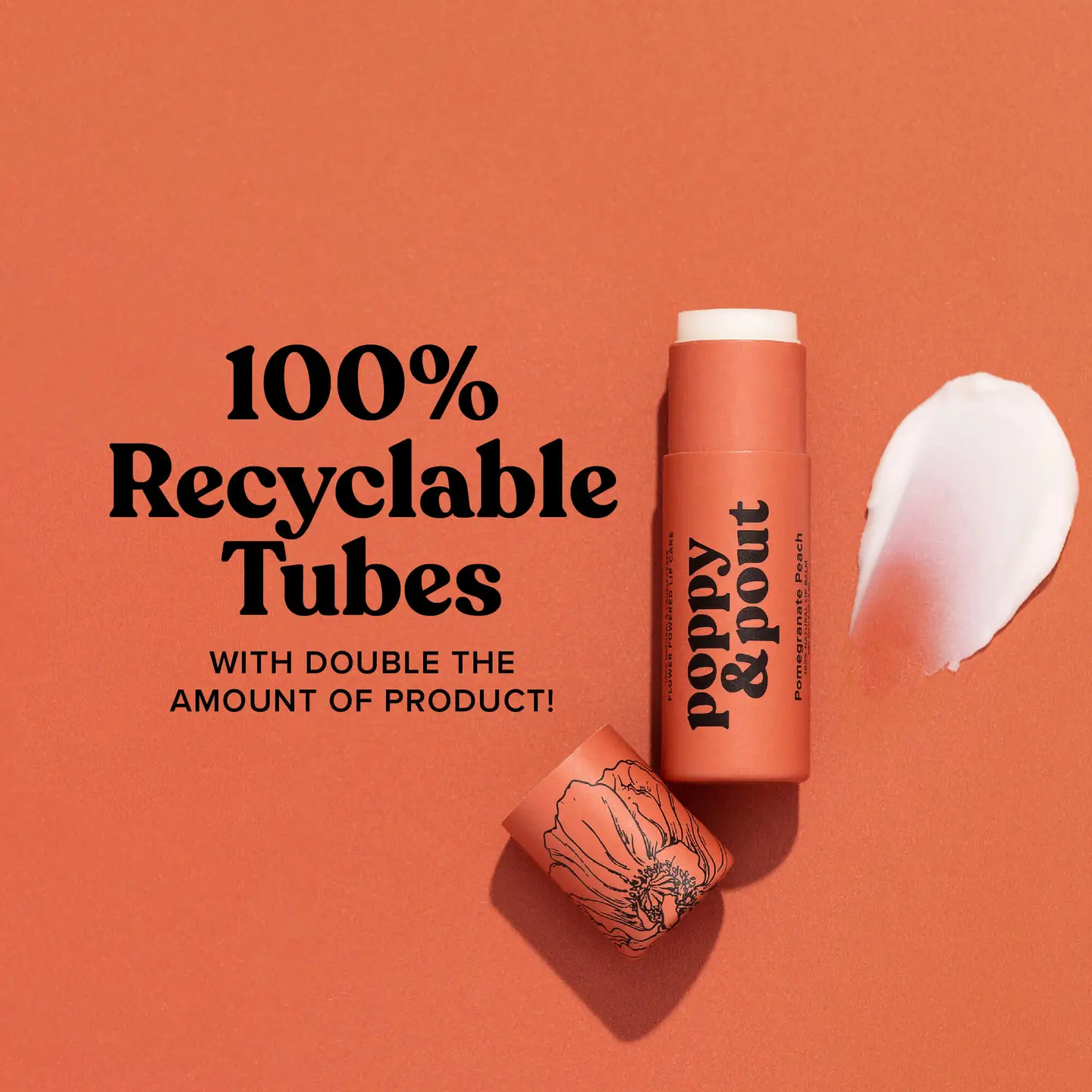 Poppy + Pout Lip Balm - Pomegranate Peach