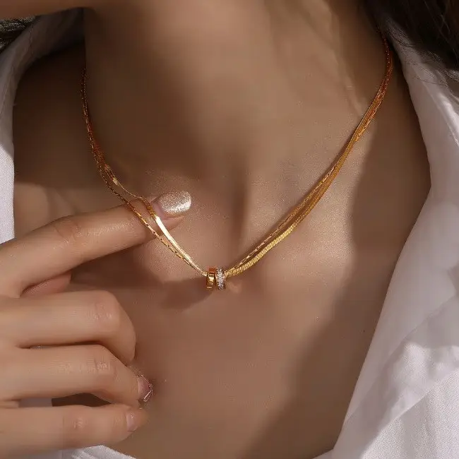 Hypoallergenic: SS Eternal Layered Necklace