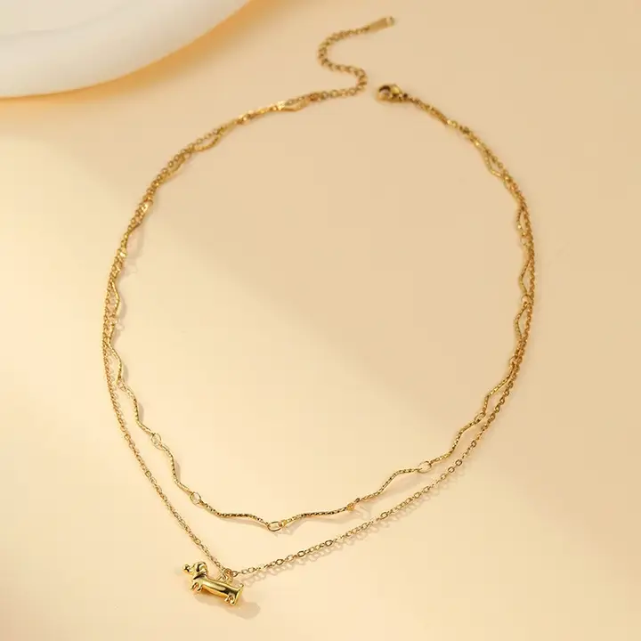 Hypoallergenic: SS Dachshund Necklace