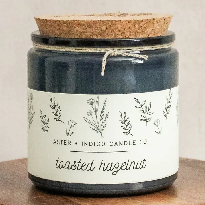 Aster + Indigo: Toasted Hazelnut Soy Candle